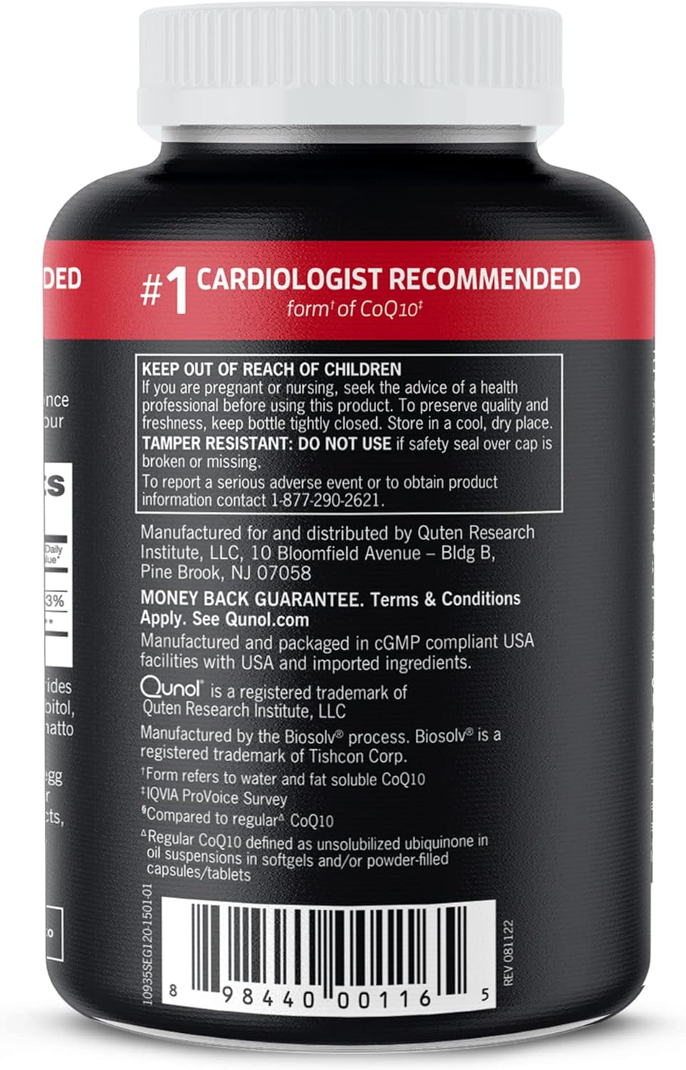 Qunol Ultra CoQ10 100mg, 3x Better Absorption, Patented Water and Fat 