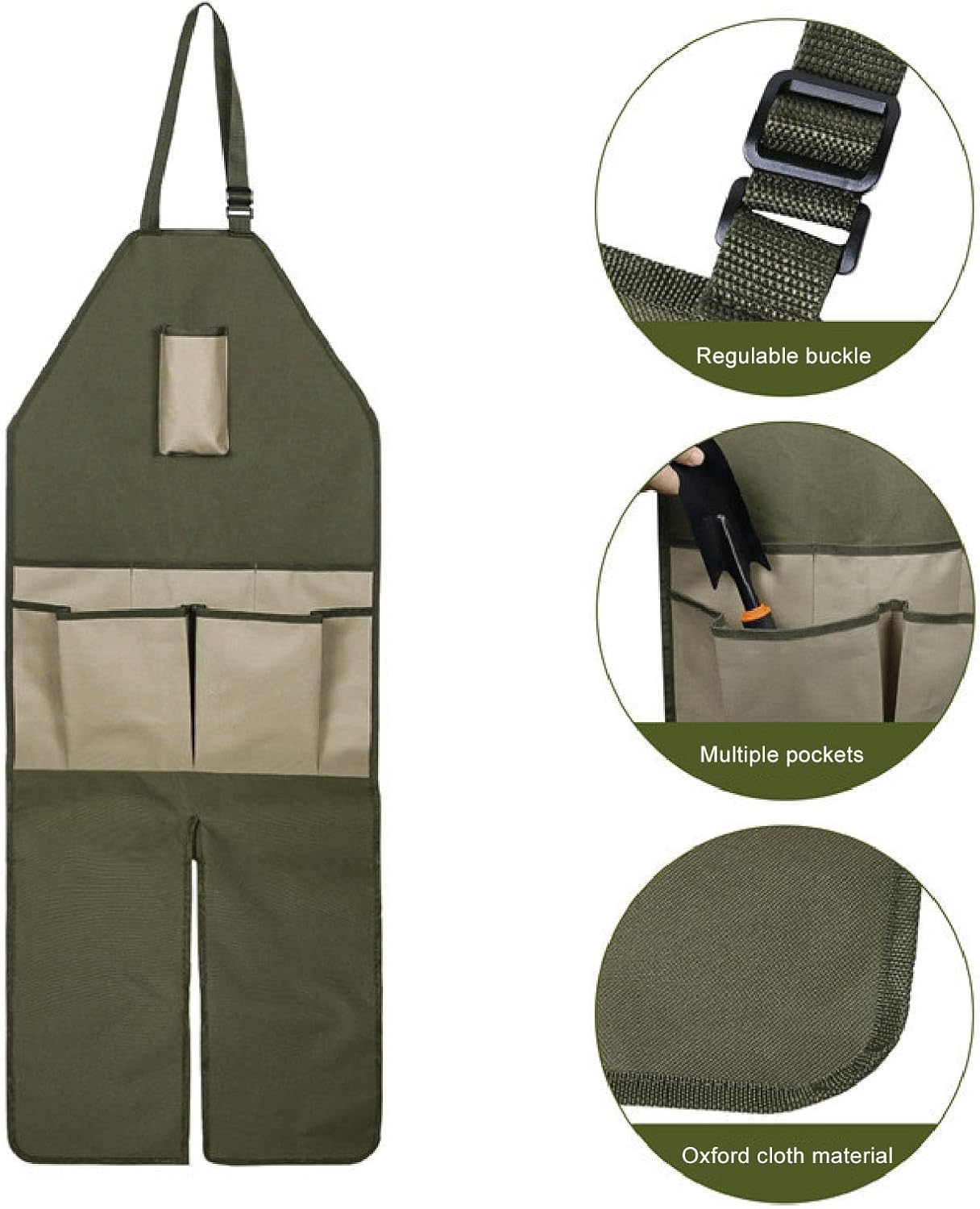Pilipane Oxford Cloth Gardening Leggings Apron Multi Pocket Regulable Buckle Leg Protection Garden Apron for Workshop Garage Orchard Assorted Colors 118 x 45cm