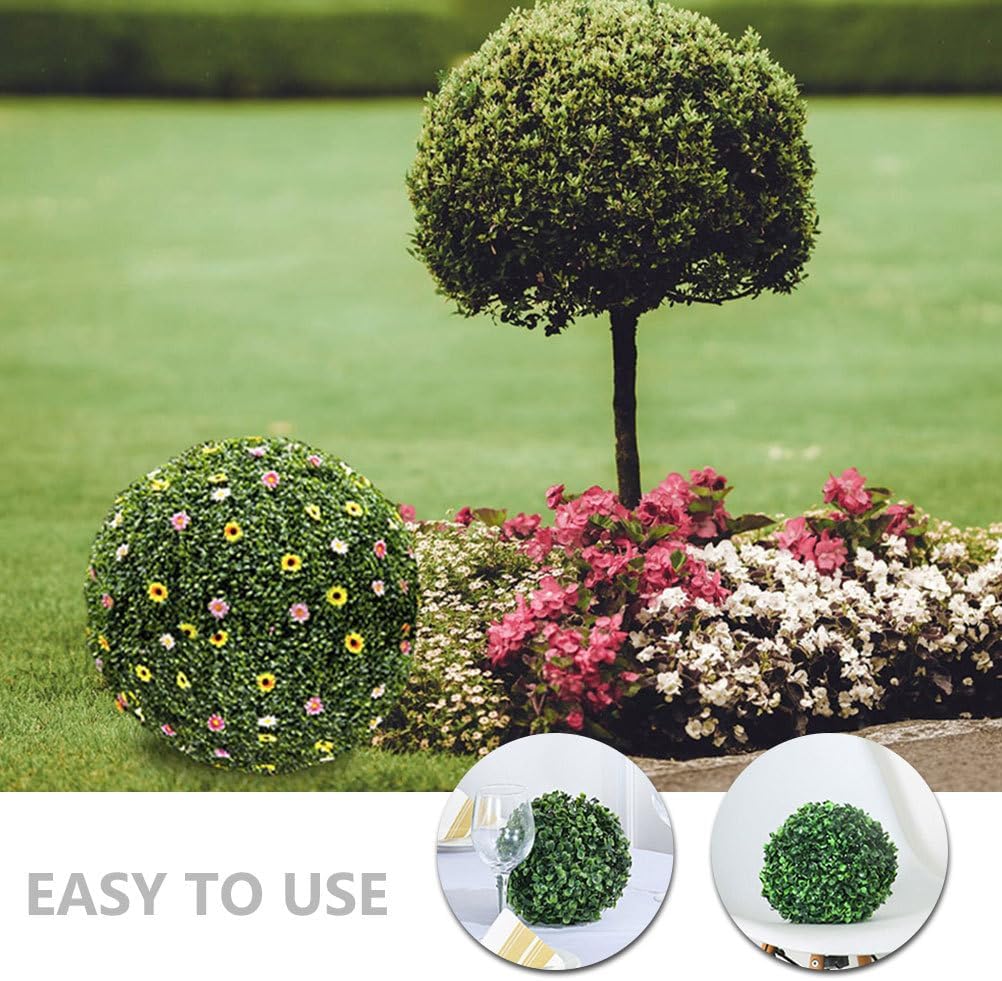 Amosfun 2Pcs Artificial Topiary Ball Frames 7.87 Inch Plastic Flower Arrangement Ball Stand Decorative Grass Rack for Garden Wedding Party Home Decor