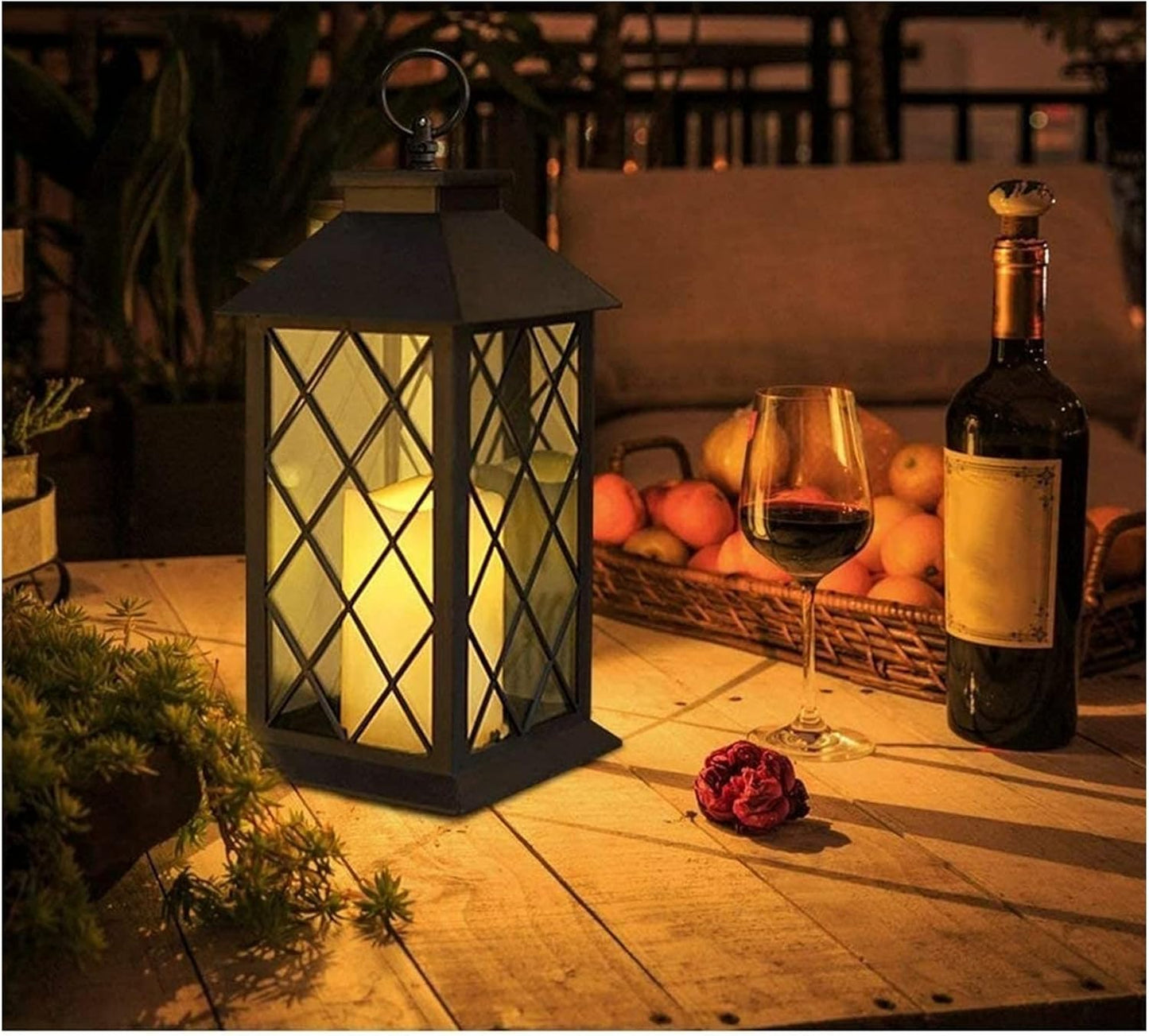 2pcs Solar Lantern Light- Warm Flame Flashing Tea Light LED Outdoor Twinkle Candle Lantern Outdoor Lamp Home Garden Decoration Light