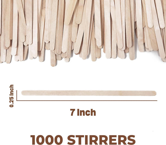 Makerstep Birch Wood Coffee Stirrers, 7 Inch Coffee Stir Sticks (1000 