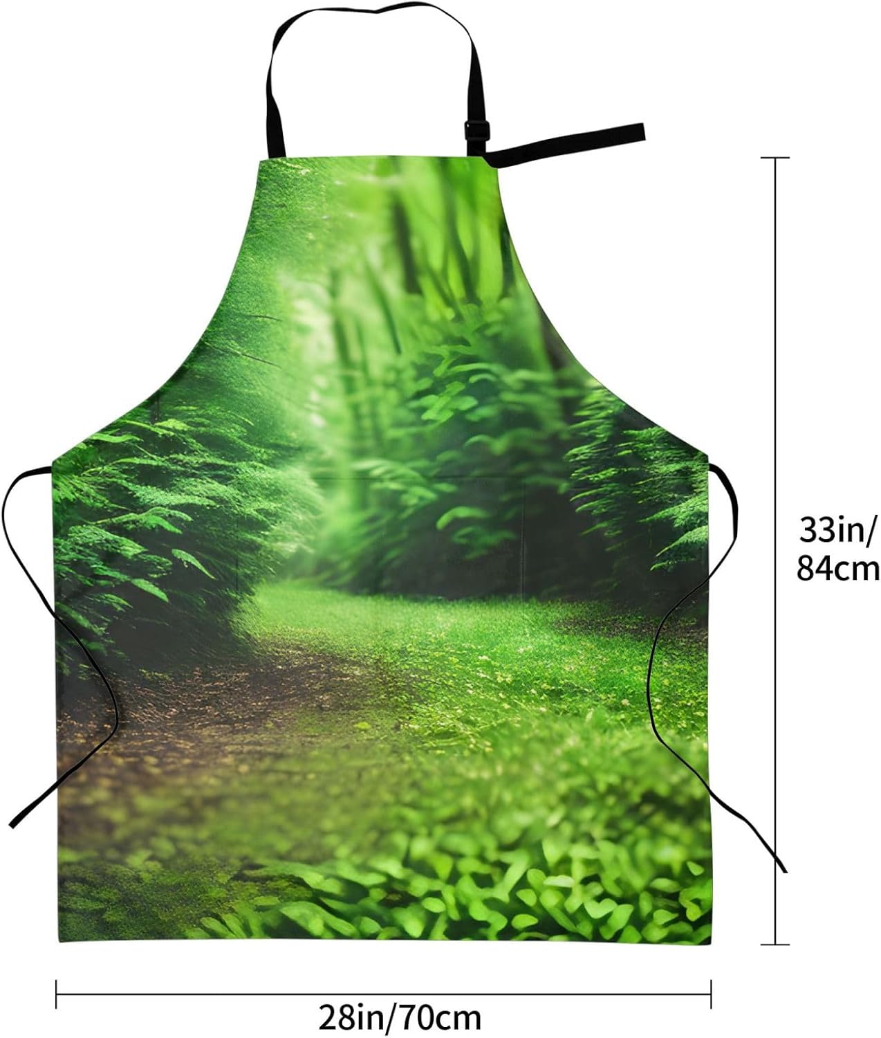 YANYU Green Nature Print 28x33 In Kitchen Apron Stylish Chef Apron with Pockets for Cooking Baking Painting