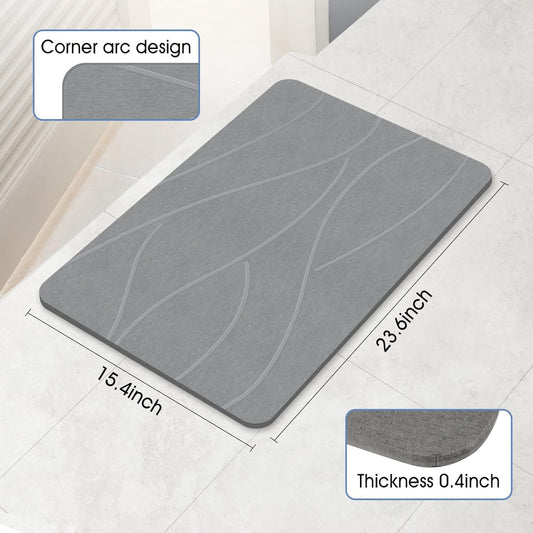 Stone Bath Mat Diatomaceous Earth Shower Mat Non-Slip Super Absorbent 