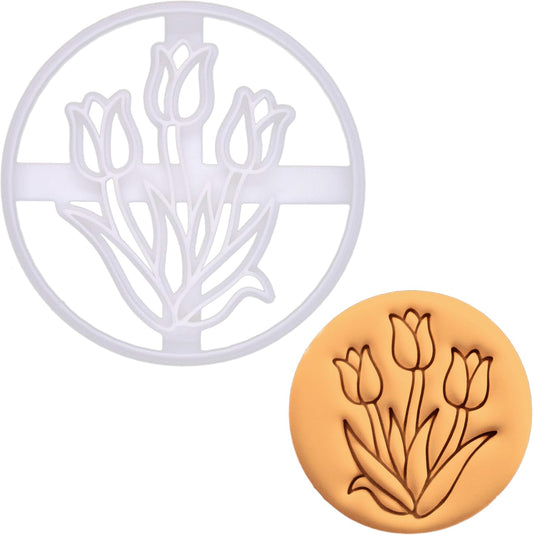 BAKERLOGY Tulip Garden Cookie Cutter - Bake Spring themed Cookies, Det