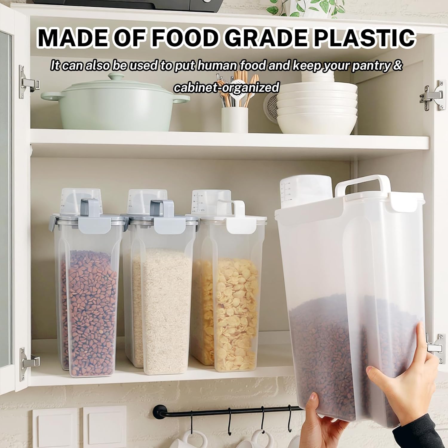 Dog Cat Food Storage Container 5+10 Lbs, Pet Food Container Airtight w