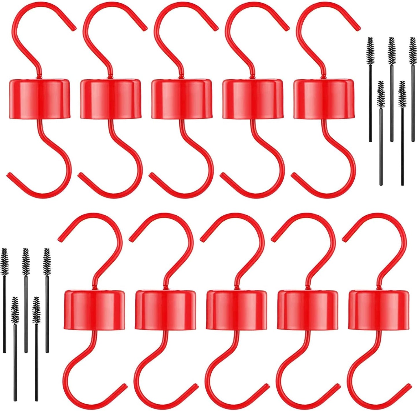 10 Pack Ant Moat for Hummingbird Feeders and Oriole Feeders Accessory Hooks with 10 Hummingbird Feeder Brushes