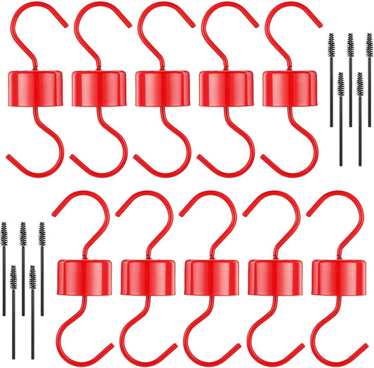 10 Pack Ant Moat for Hummingbird Feeders and Oriole Feeders Accessory Hooks with 10 Hummingbird Feeder Brushes