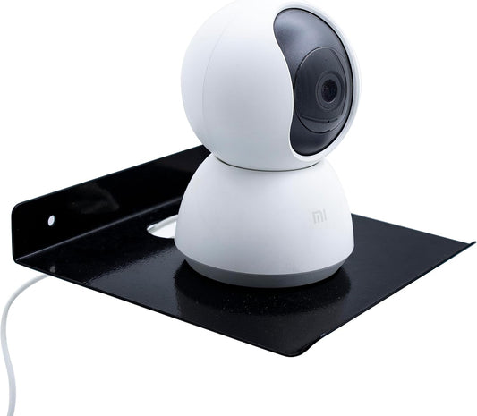 Metal Wall Mounted Floating Shelf|Shelves|Stand|Rack|Holder Wi-fi Camera|Bluetooth Speaker|Webcam|Mesh Router|Photo Frames|Planter Pot |Access Hole for Cable Cords-Pack 1