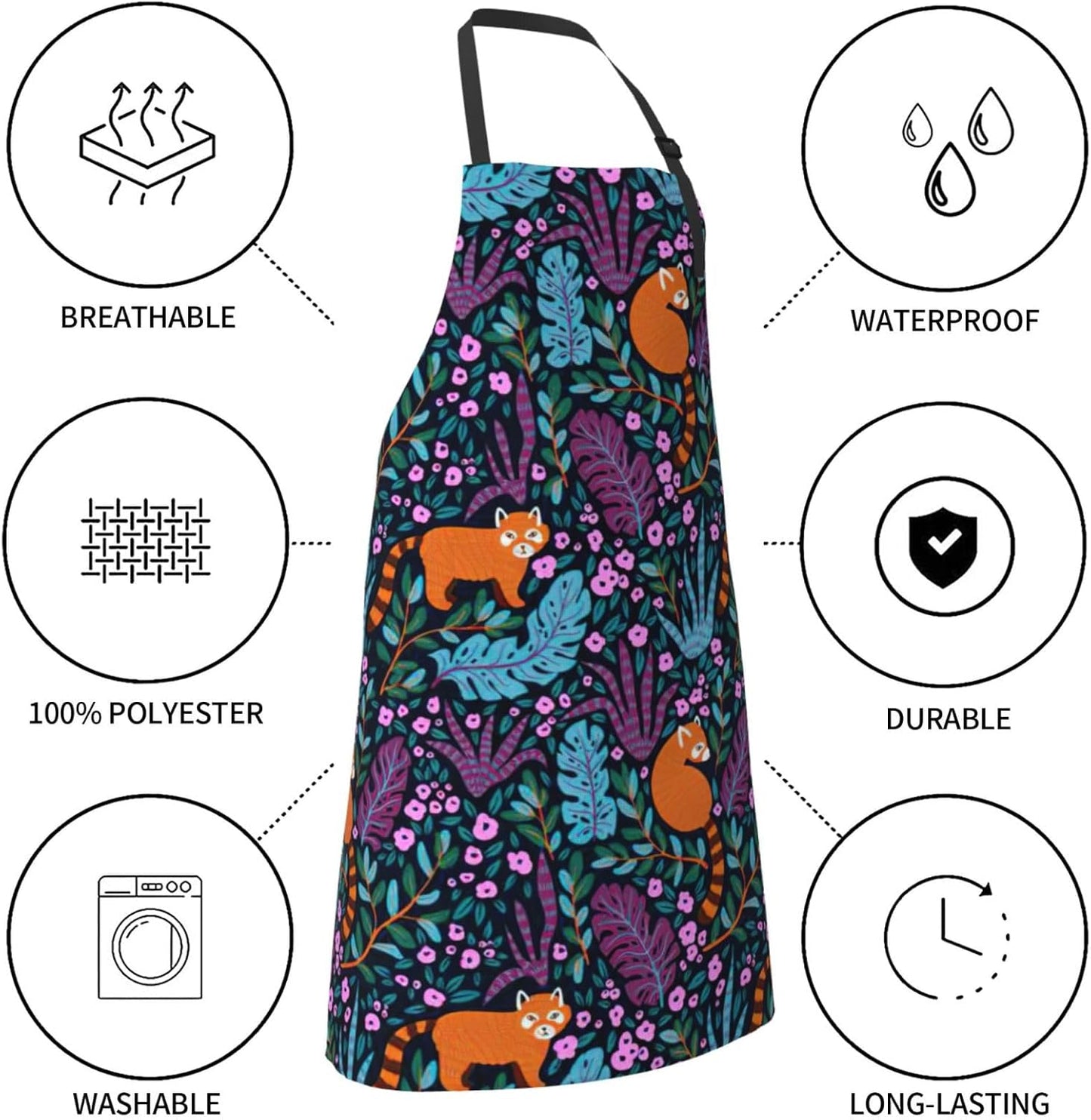 Cat Print print Waterproof apron with pocket adjustable cooking apron for adult kitchen bibs to bake