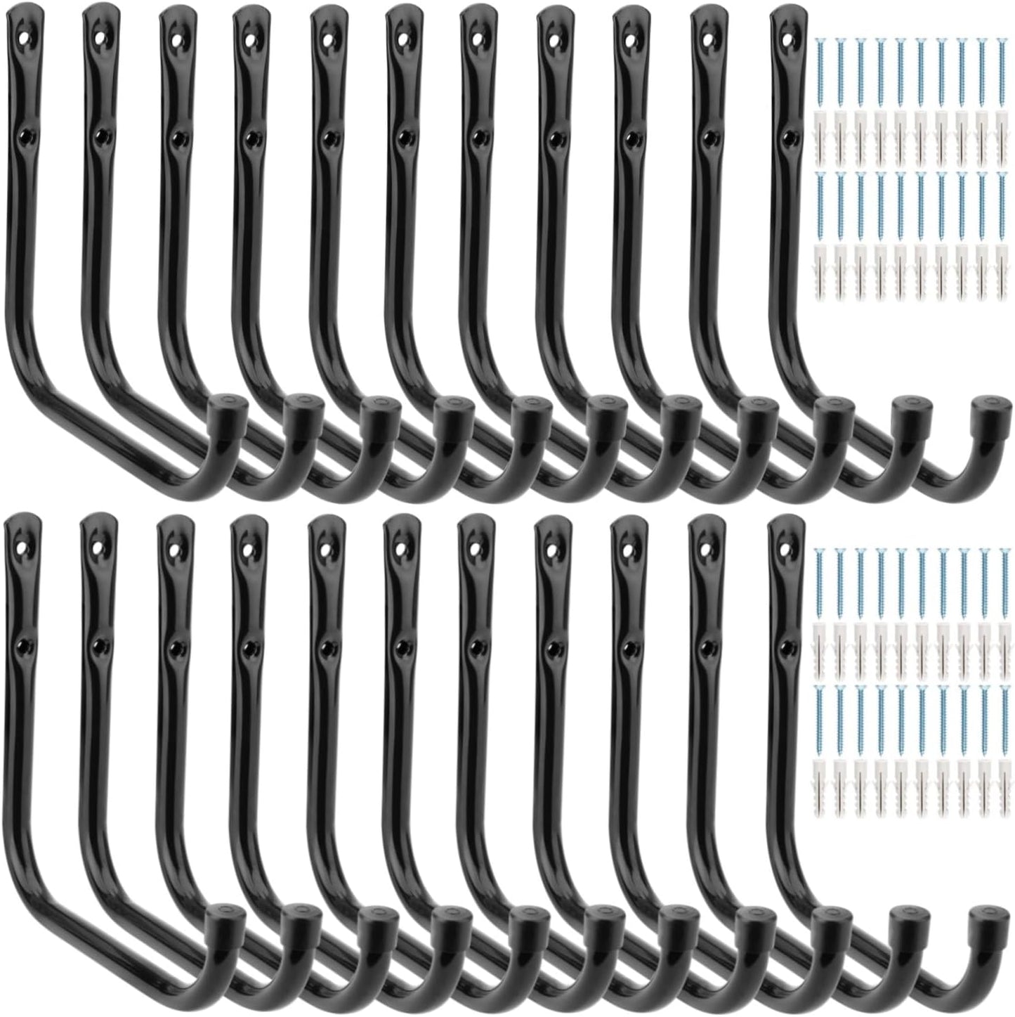 20Pcs Heavy Duty Garage Storage Hooks, 6.7 Inches Garage Wall Hook for Hanging Tools, Ladder, Bicycle, Chairs