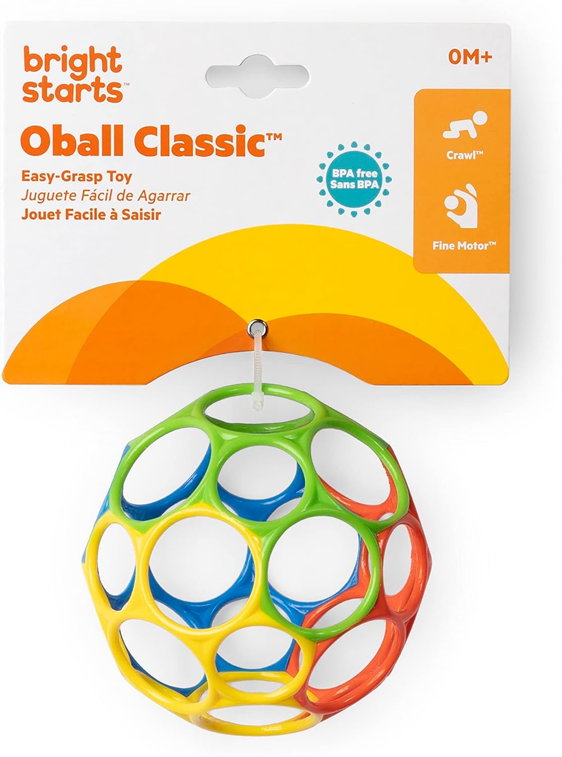 Bright Starts Oball Easy Grasp Classic Ball BPA-Free Infant Toy in Red