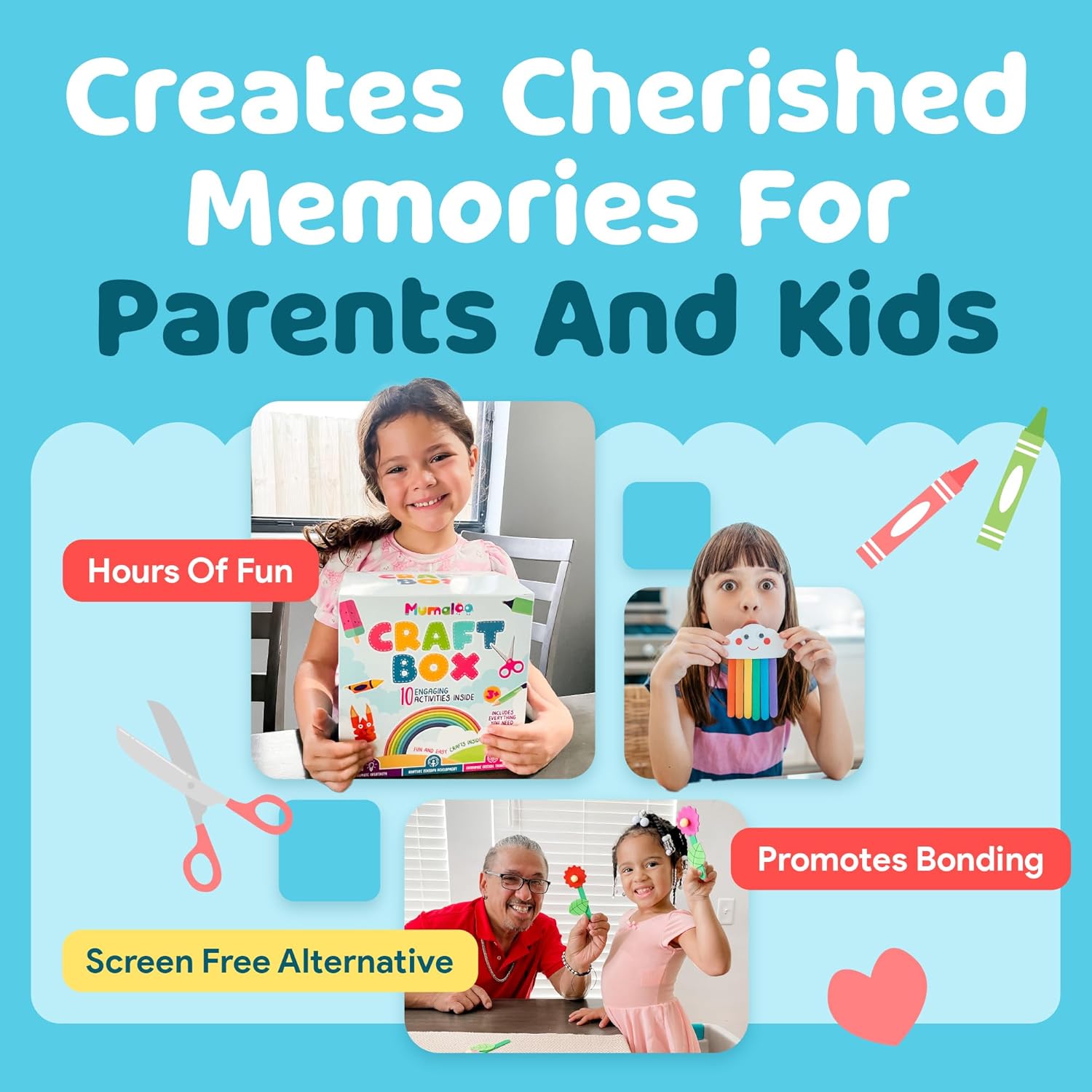 Craft Box for Kids - 10 Creative Arts and Crafts for Kids Ages 4-8, Fu
