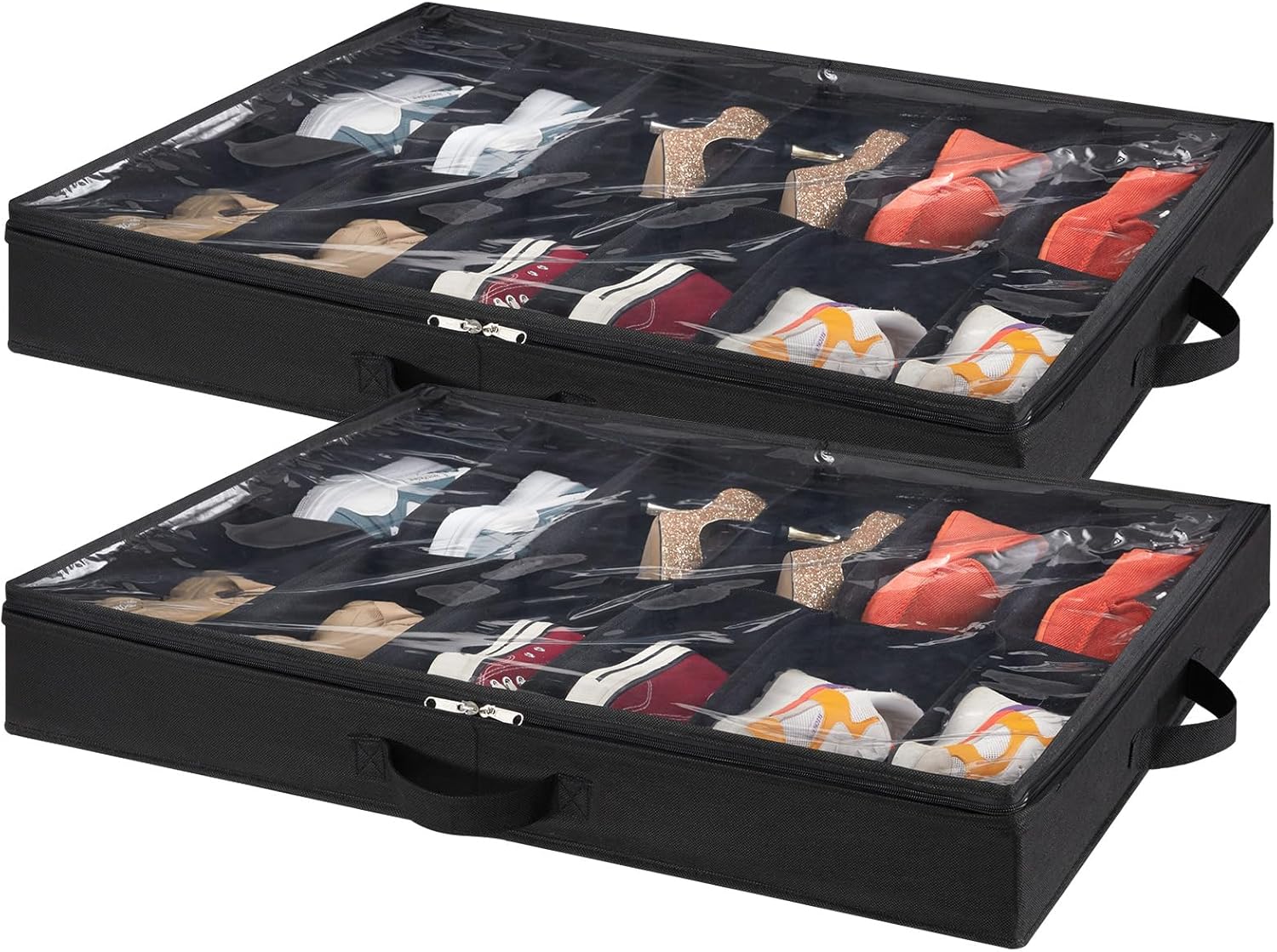 Lifewit Under Bed Shoe Storage Organizer Set of 2, 4.3 Inches Tall Low