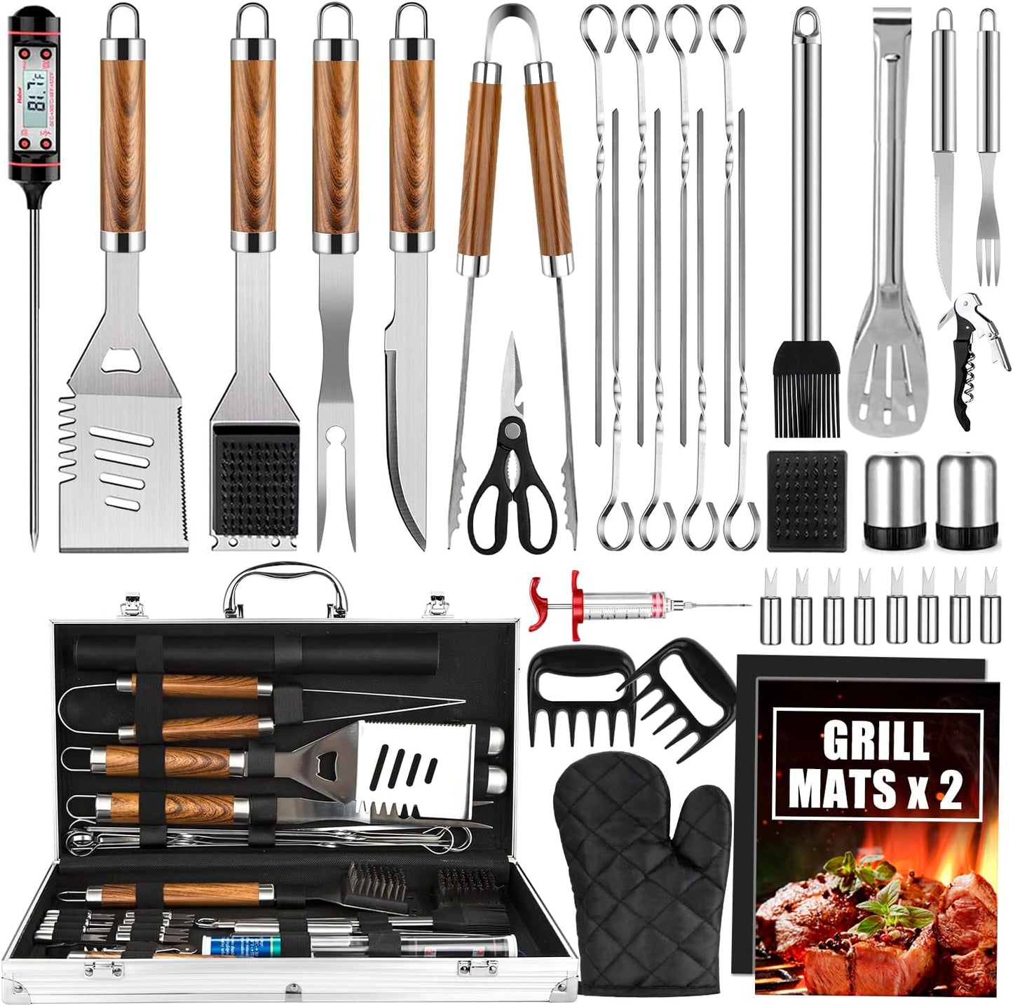 BBQ Grill Accessories Set, 38Pcs Stainless Steel Grill Tools Grilling 