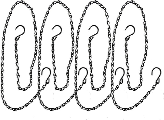 yeezo 4Pcs Heavy Duty S Hook Steel Hanging Harness Chain for Hanging Poultry Drinker Feeder, Adjustable 40" Long, Tested Hold 30lb Weight