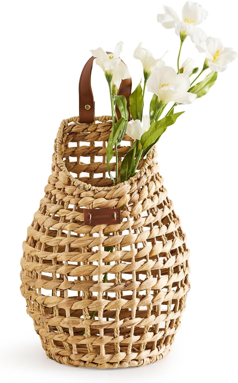 Woven Front Door Basket Water Hyacinth Wall Hanging Basket Decorative 