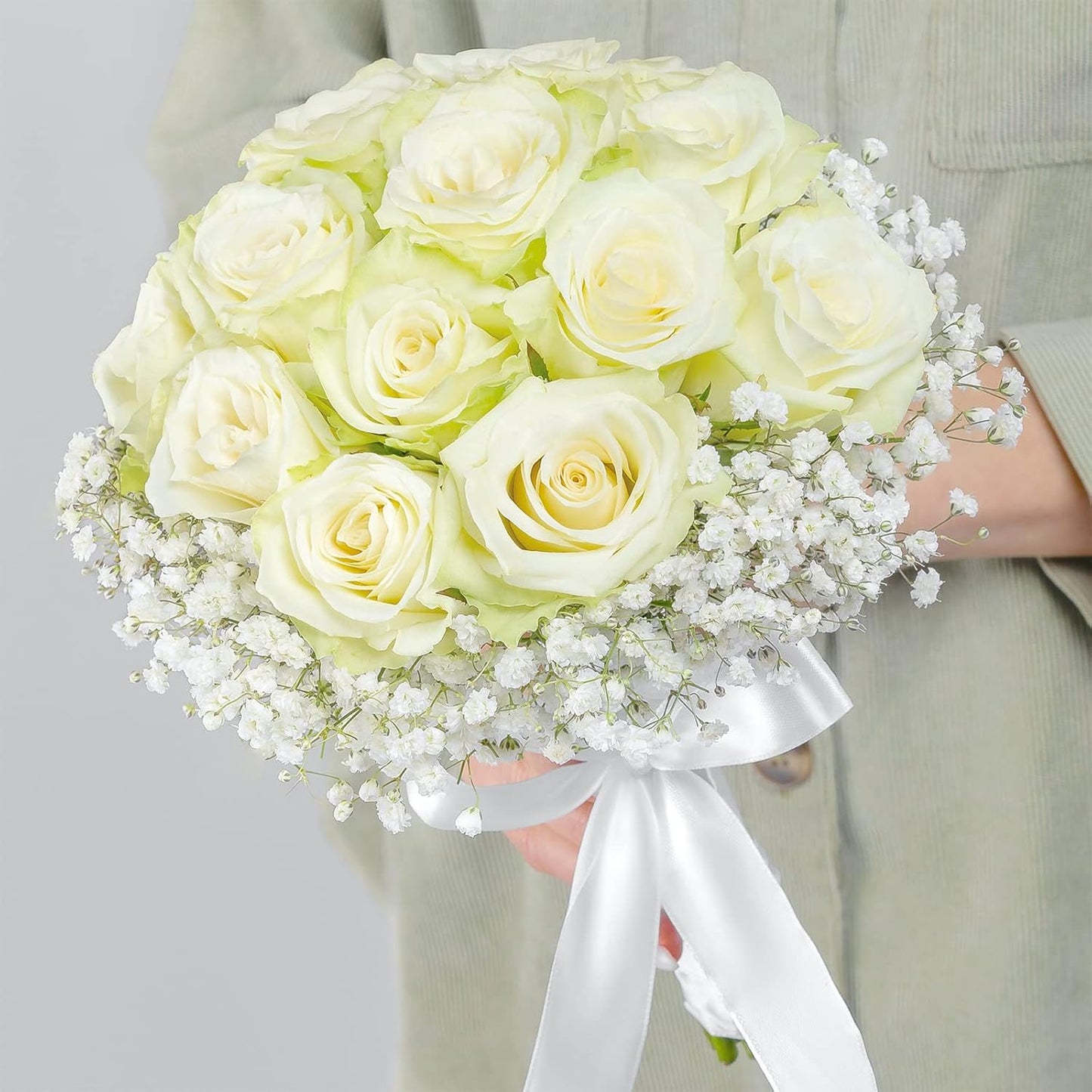 Yastouay Babys Breath Artificial Flowers, 6Pcs Fake White Babys Breath