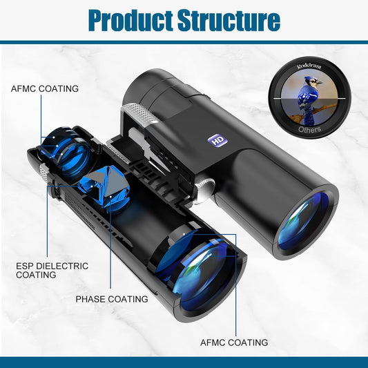 18X50 High Powered Binoculars for Adults with Upgraded Phone Adapter, Tripod and Tripod Adapter,Waterproof Compact Binoculars with Low Light Vision for Bird Watching,Travel,Sightseeing