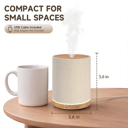 URPOWER 100ML Essential Oil Diffusers for Home with Linen Cover 7 Colo