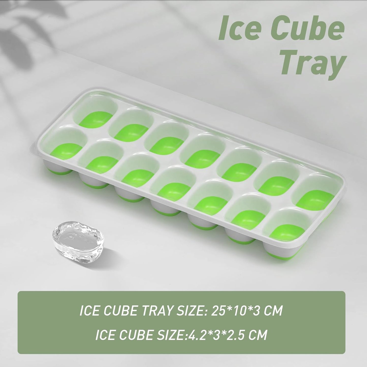 Ice Cube Tray with Lid, 4 Packs 56 Cubes Durable Stackable Ice Cube Tr