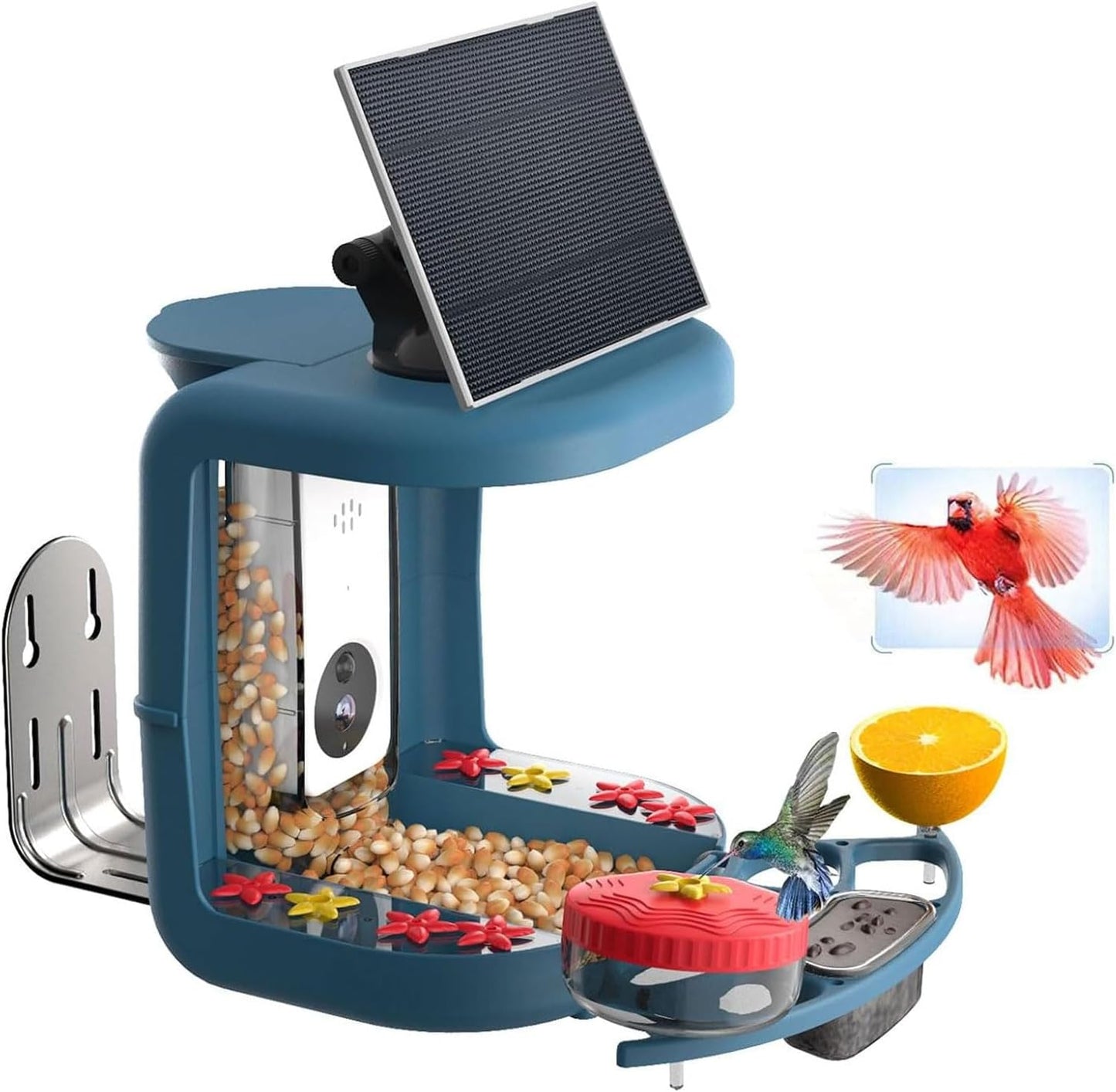 Bird Feeder with Camera, Conbby Smart Ai Identify Birds Watching Camera with Solar Powered, 2K HD Auto Capture Birds Video in Backyard, Porch, Patio, Ideal Gifts for Family and Bird Lovers