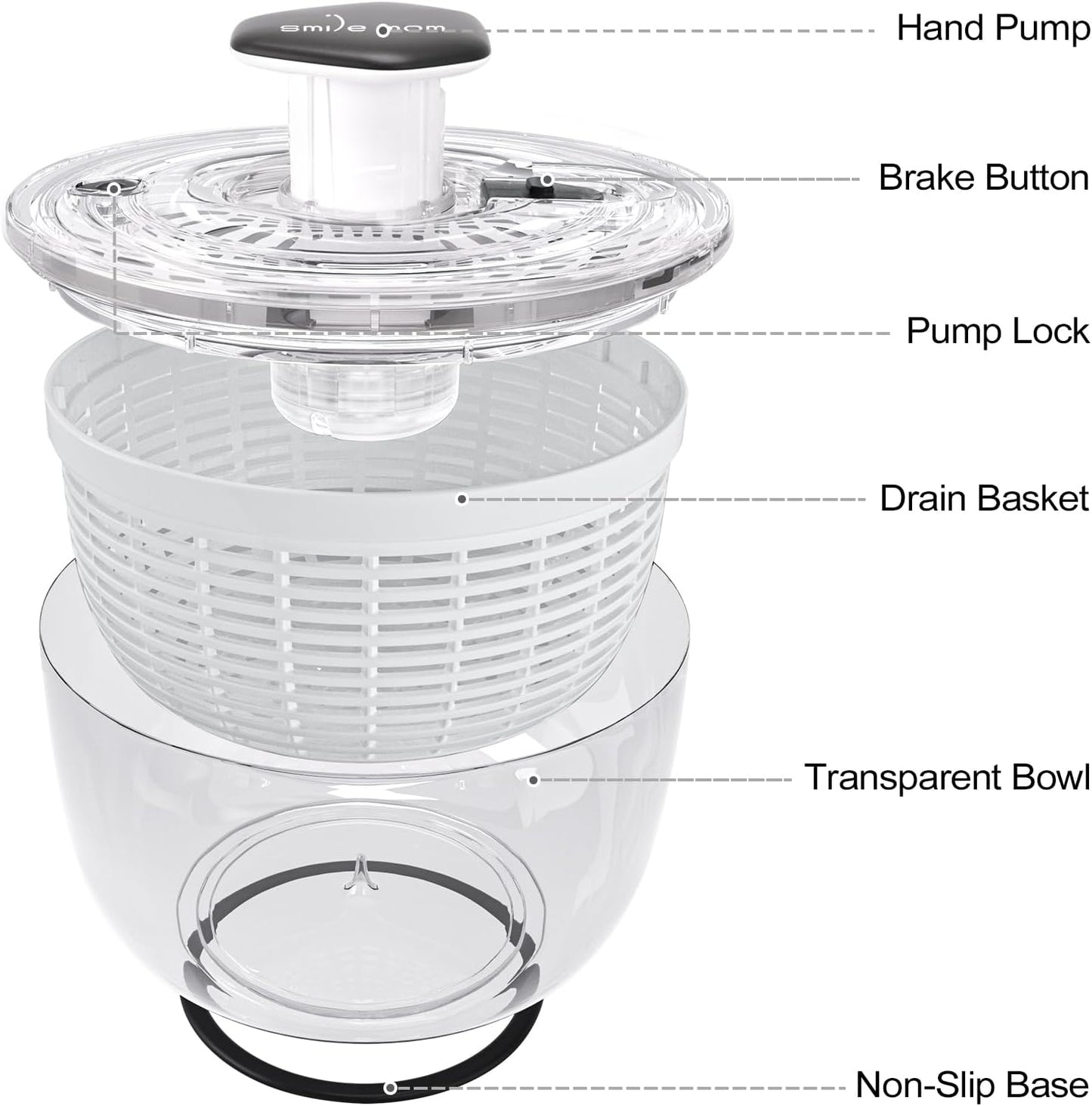 Smile mom Salad Spinner Small Lettuce Spinner Kitchen Gadgets Vegetabl