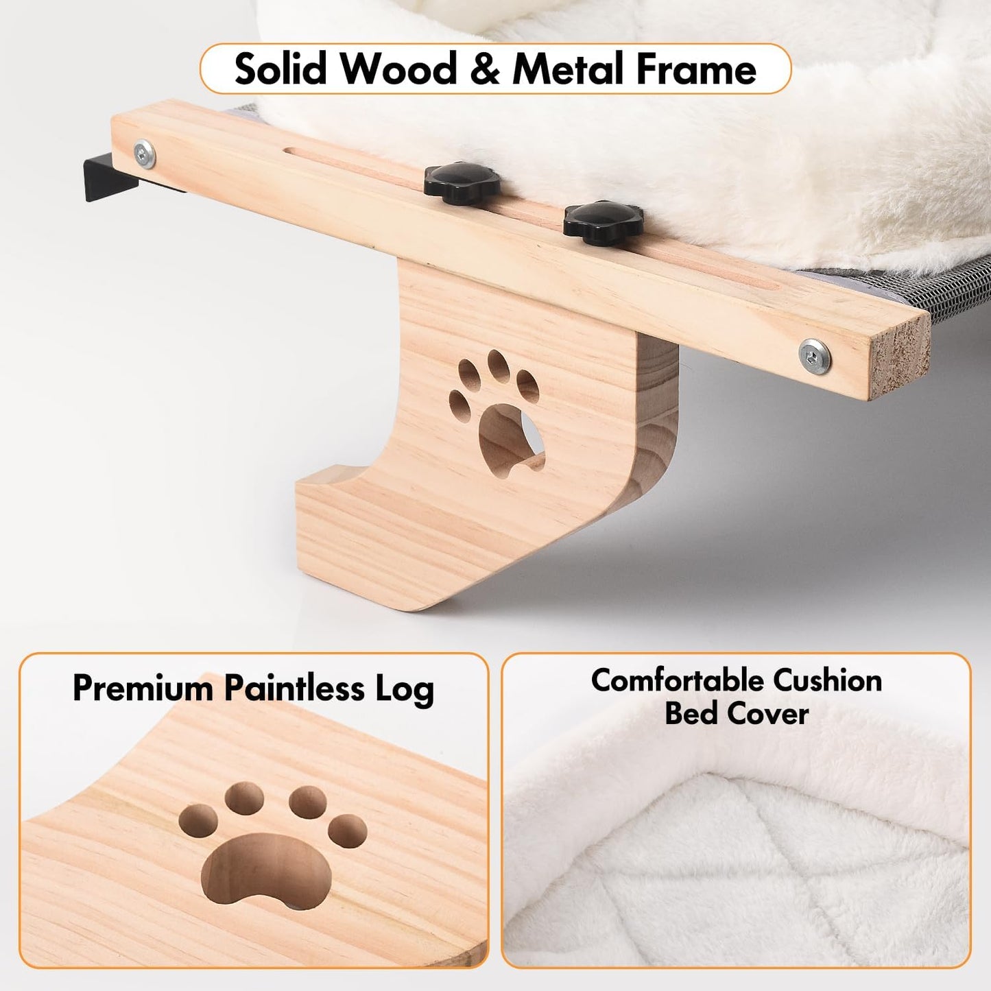AMOSIJOY Cat Sill Window Perch Sturdy Hammock Seat with Cushion Bed Co