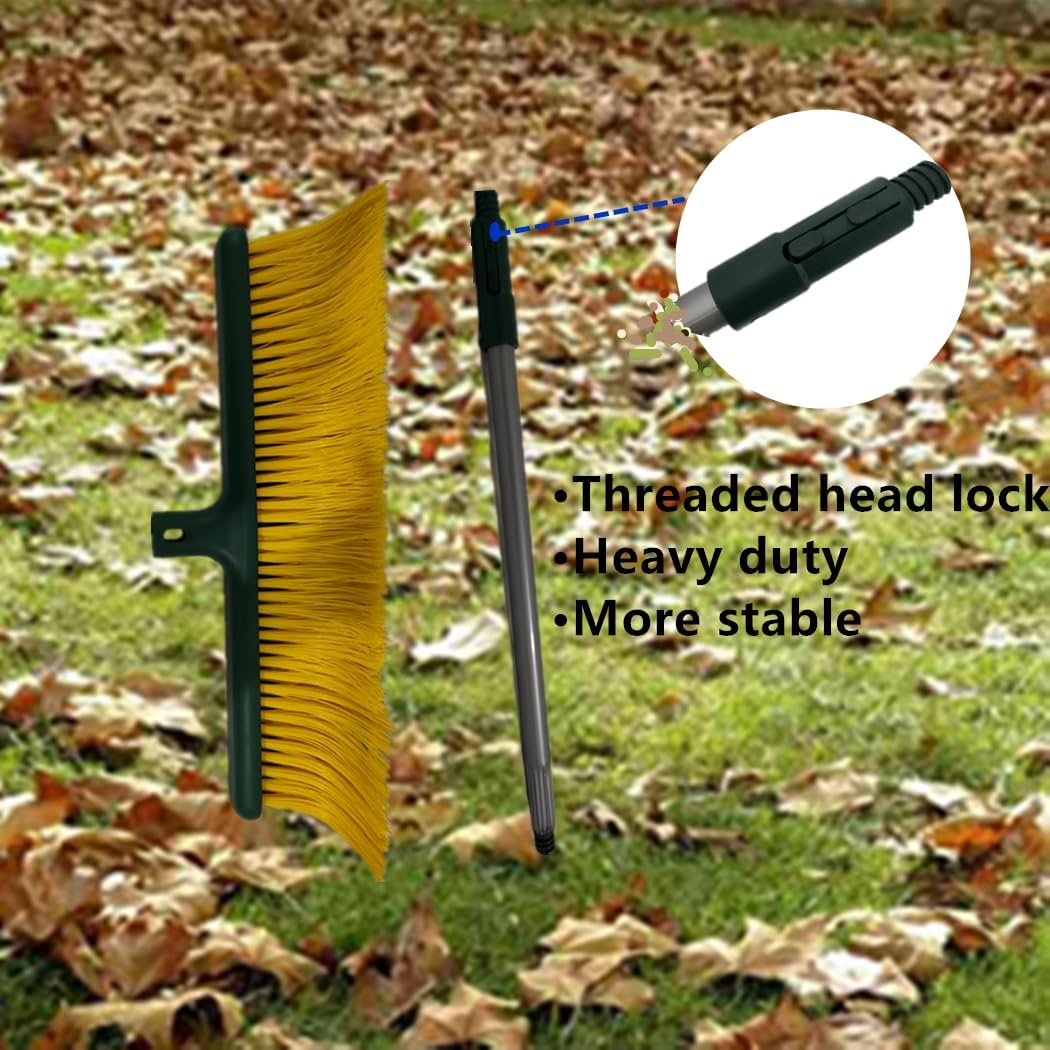LRB4419 Leaf Turf Broom 16" W x 55" H for Lawns Yard Artificial Grass Rake Heavy Duty for Leaves, Lawns, Carpet Rake & Groomer (Curved Bristle)