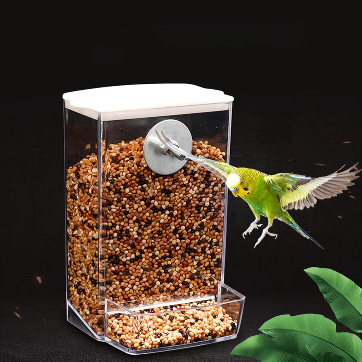 Bird Food Feeder Hangable Feeding Box Automatic Bird Feeder Anti-Spill Bird Food Container with Large Capacity