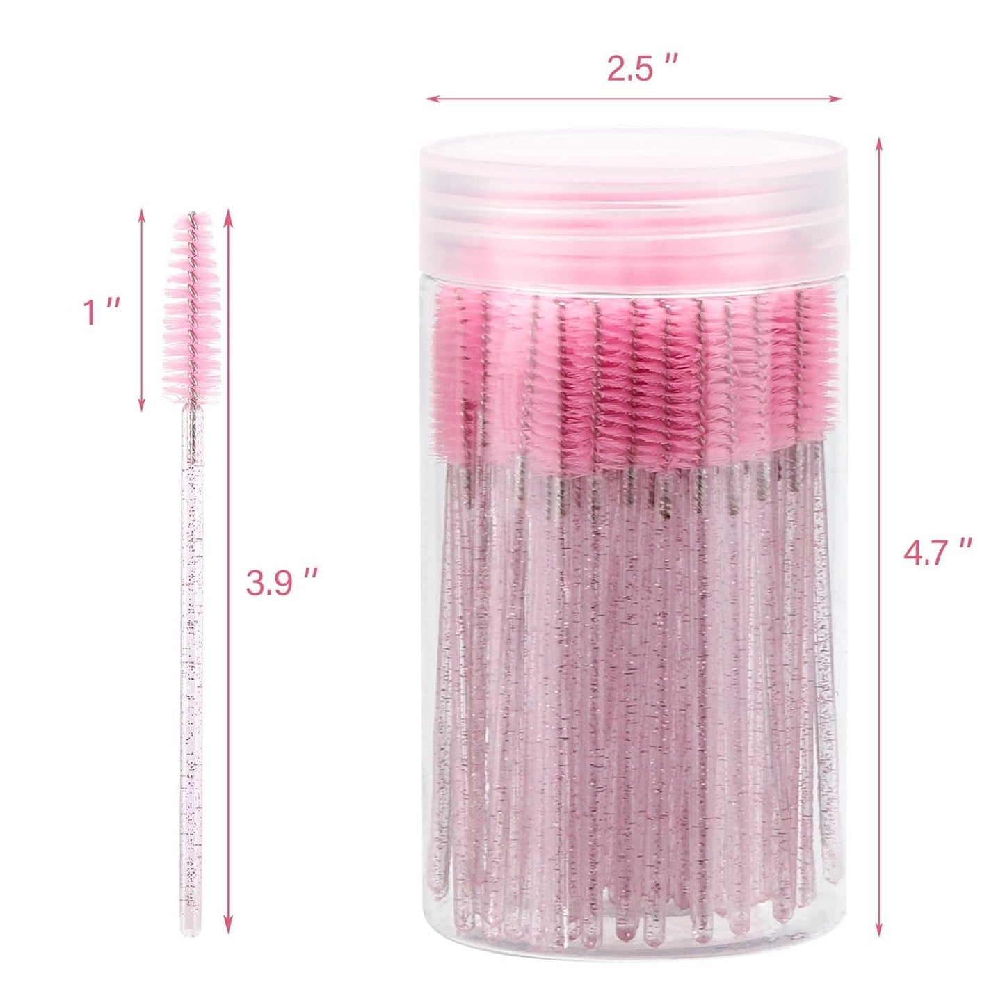 100 Pcs Disposable Mascara Wands, Crystal Eyebrow Spoolies Brush for E
