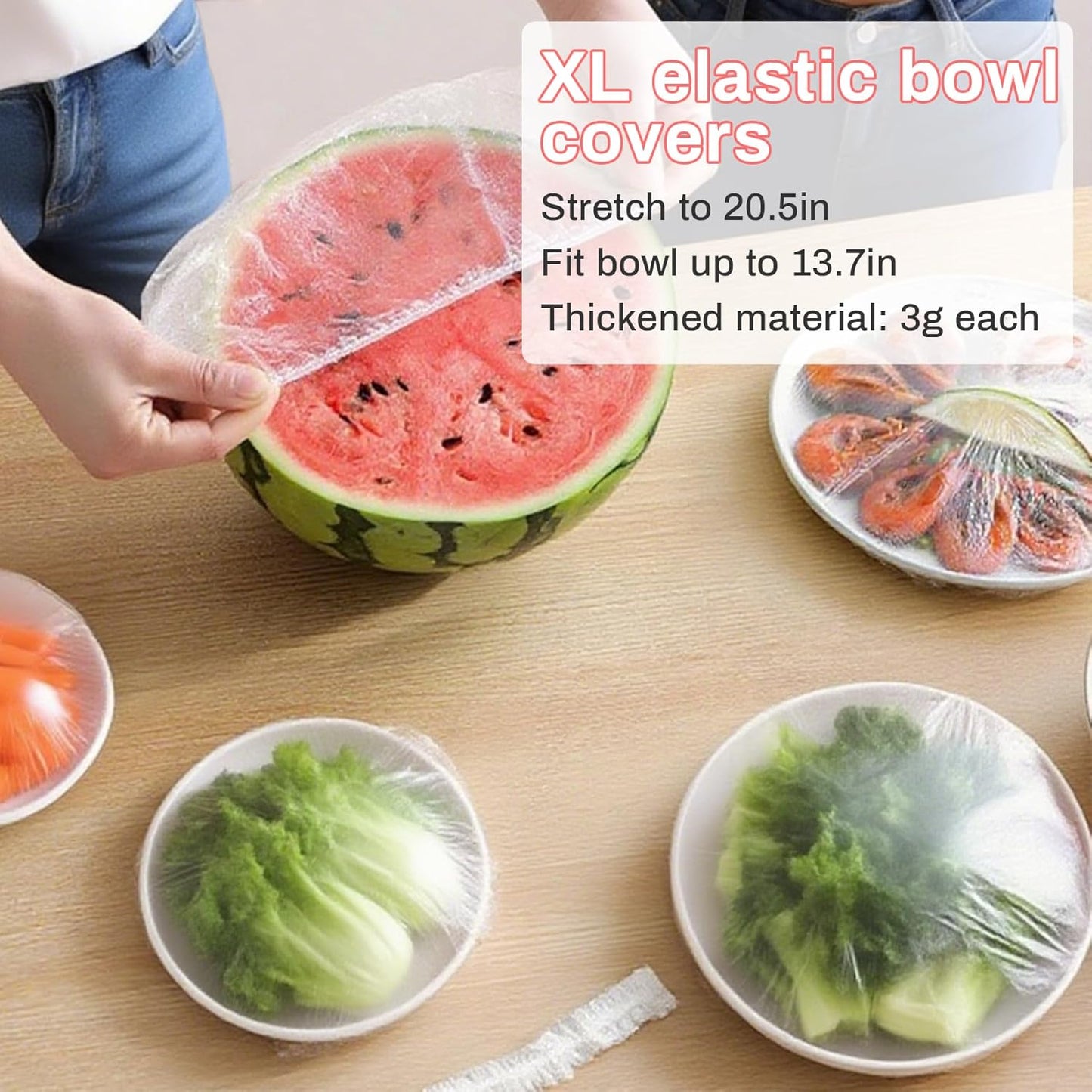 MAQIHAN 100 Bowl Covers Bread Proofing - Extra Large Plastic Wrap for Food Sourdough Bread Baking Rising Elastic Reusable Plate Covers Outdoor Food Fresh Keeping Bags Shower Cap Hair Deep Conditioning