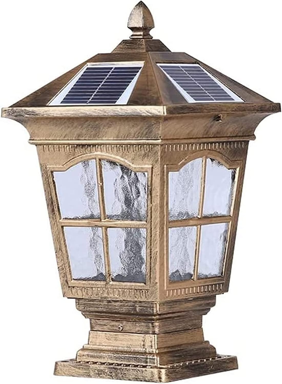 Courtyard Light Post Solar Outdoor Waterproof E27 Lights Villa Garden Door Column Wall Lamp Aluminum Home Decor Pillar Black Warm Street(Brass,Silver)