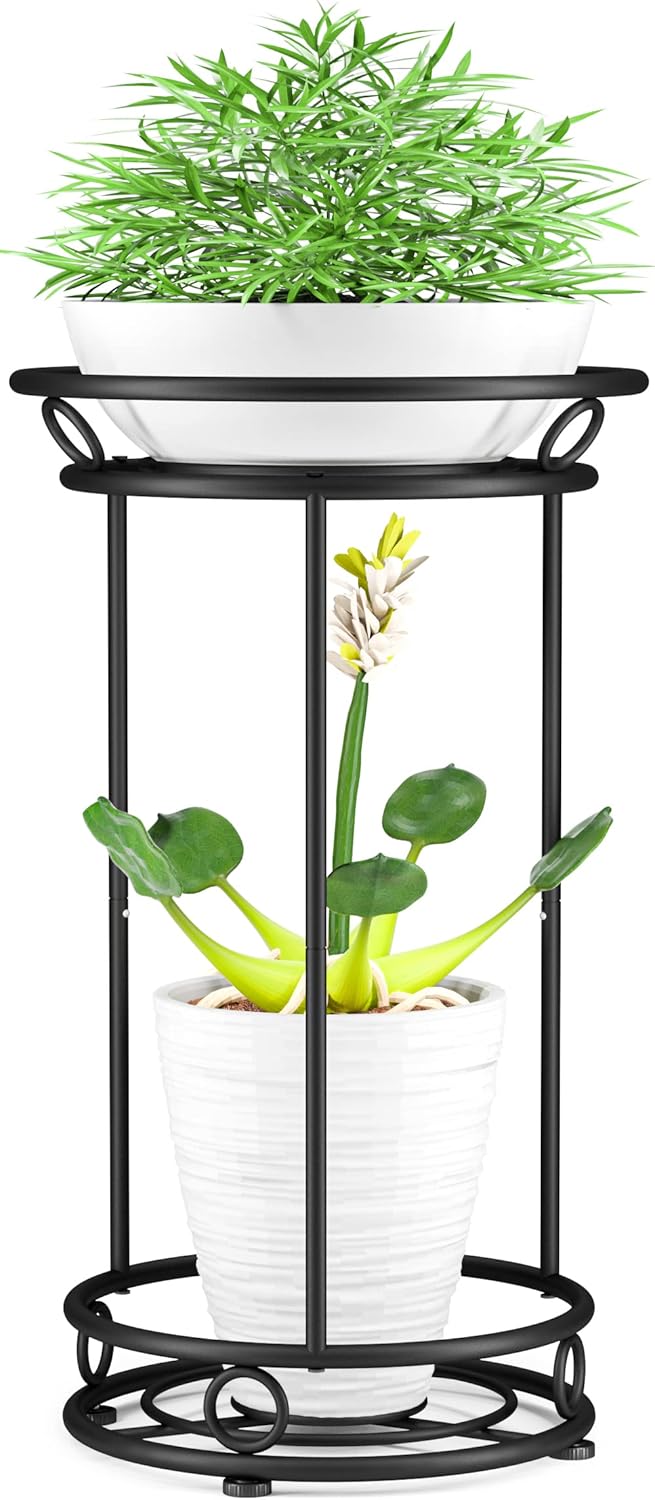 Plant Stand Indoor Outdoor - Metal Planter Holder Shelf Tall Tiered Fl