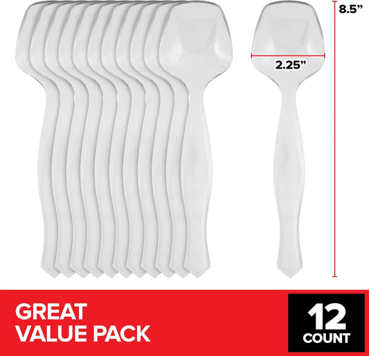 12 Count Clear Plastic Utensils for Catering, Weddings, Holidays, Buffet and Party Use – Stock Your Home