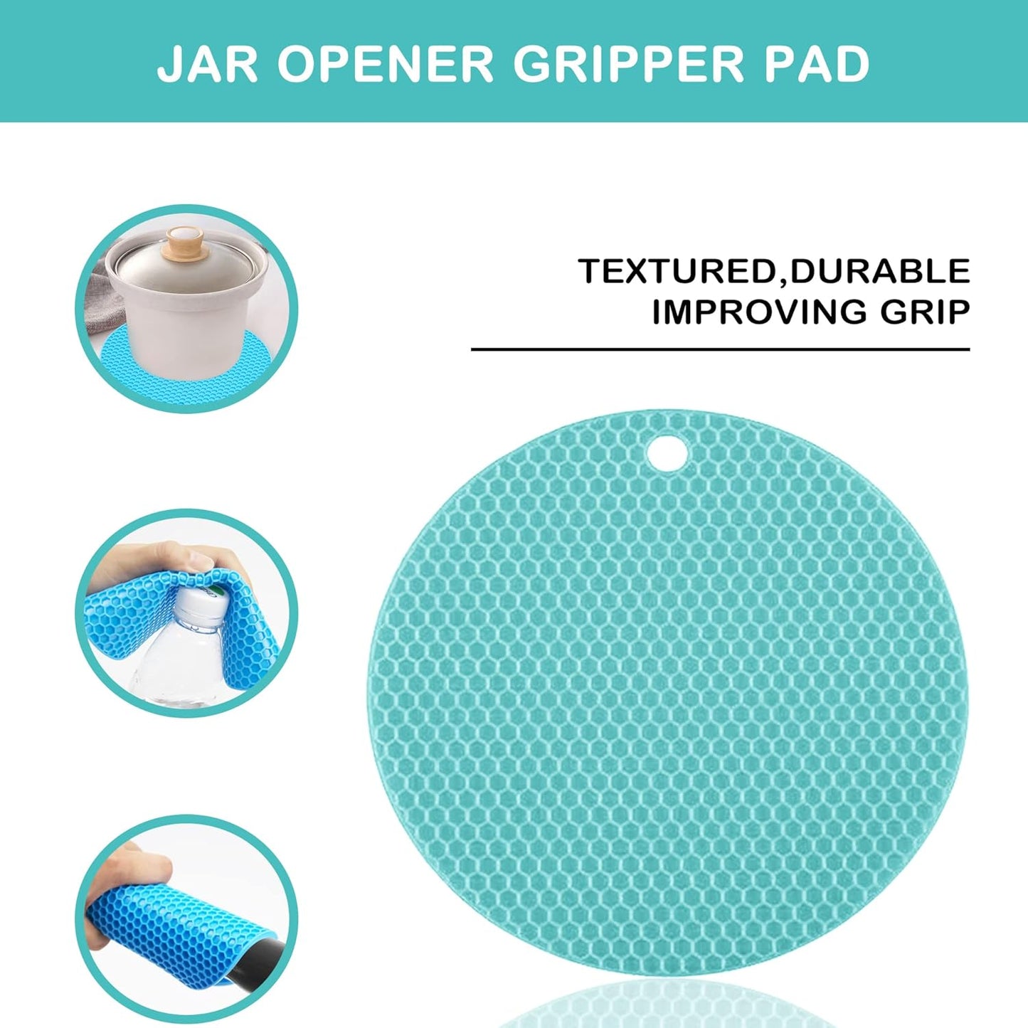 Jar Opener for Weak Hands, Seniors with Arthritis, 5 in 1 Multi Function Bottle Opener Lid Opener For Arthritic Hands with Non Slip Rubber Jar opener Gripper Pad(blue)