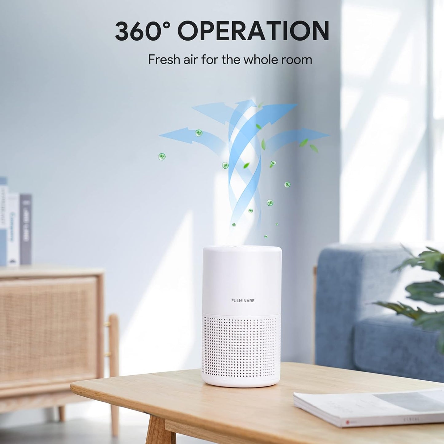 Air Purifiers for Bedroom, FULMINARE H13 True HEPA Air Filter, Quiet Air Cleaner With Night Light, Portable Small Air Purifier for Home, Office, Living Room