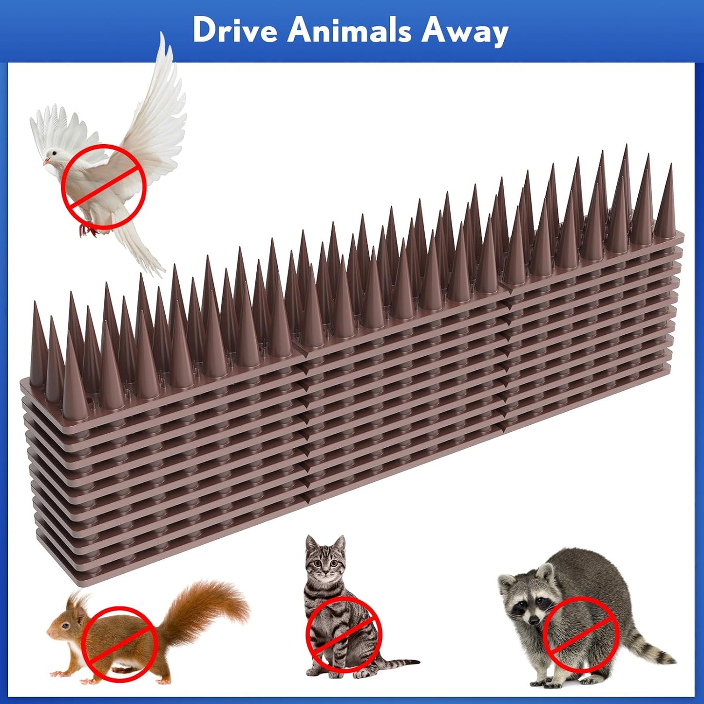 Bird Spikes,20 Pack Bird Deterrent Spikes for Outside,Bird Spikes for 