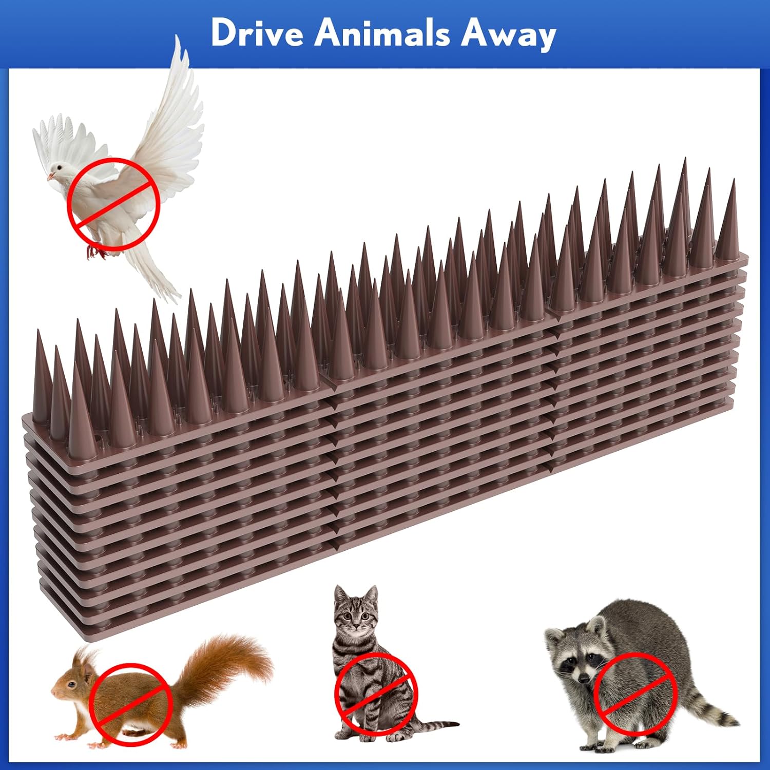 Bird Spikes,20 Pack Bird Deterrent Spikes for Outside,Bird Spikes for 