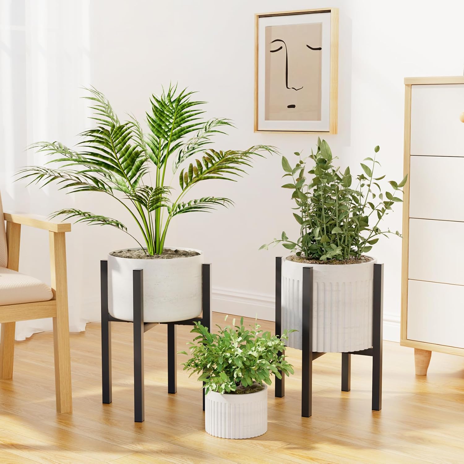 Adjustable Metal Plant Stand Indoor Outdoor - Fits 8 to 12 Inches Pots