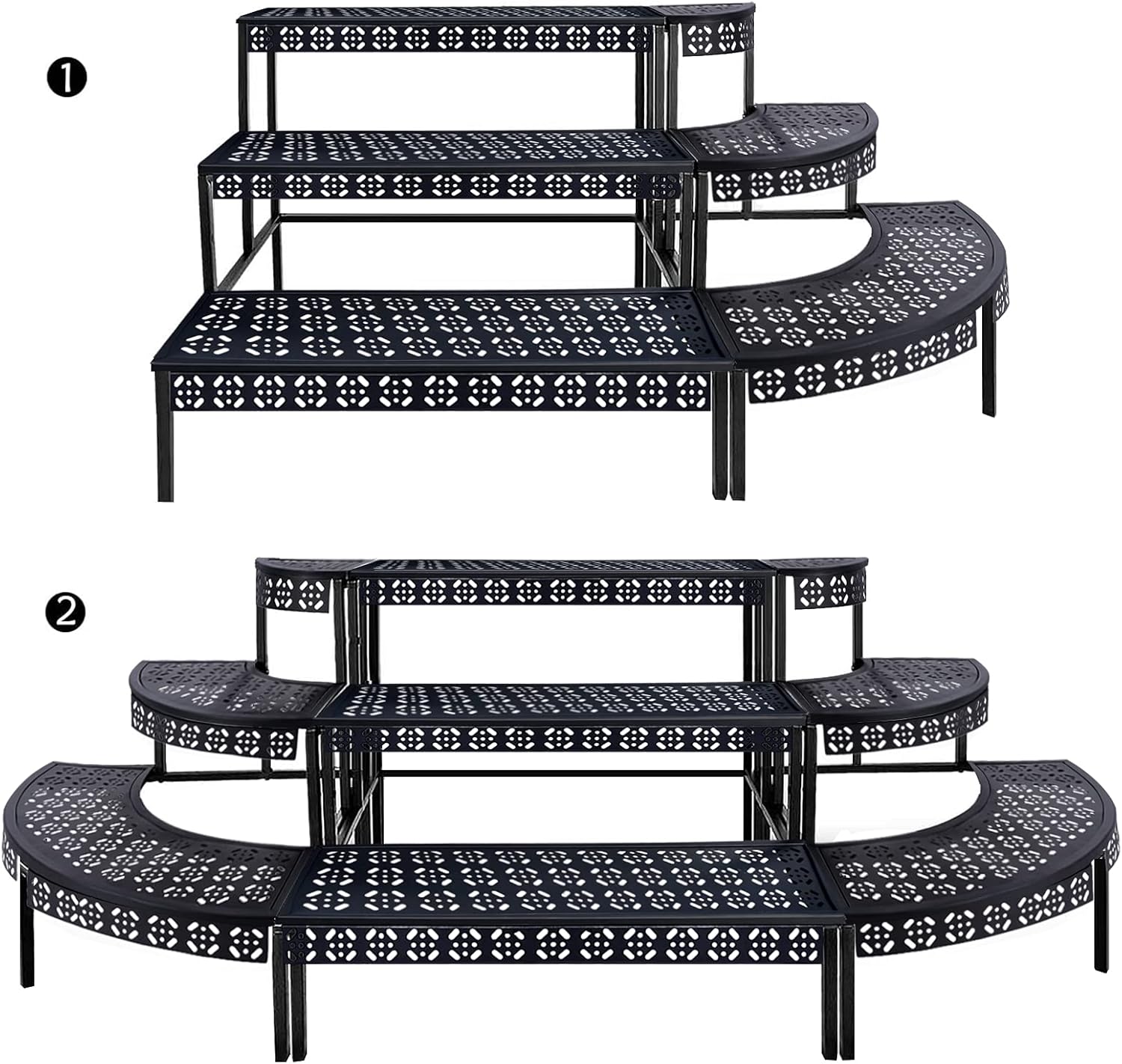 aboxoo 3 Tier Plant Stand Flower Pot Rack, Metal Stair-Step Style Corn