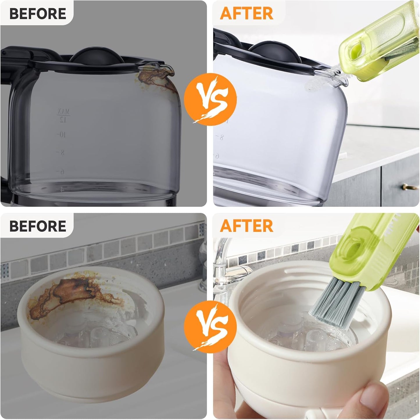 3 in 1 Cup Lid Gap Cleaning Brush Set, Multifunctional Bottle Cleaning Brush, Silicone Cup Lid Gap Cleaner, Home Kitchen Crevice Cleaning Tools (Multicolored)