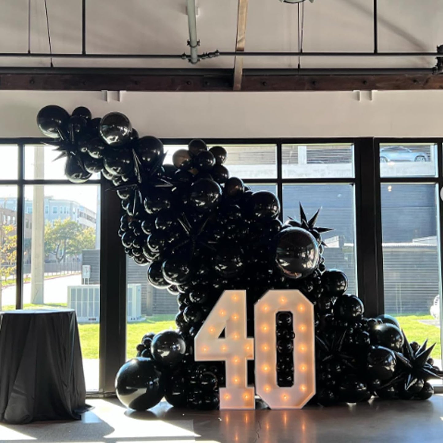 120pcs Black Balloon Arch Kit, 18 12 10 5 inch Black Latex Balloons Different Sizes Balloon Garland for Graduation Halloween Birthday Party Decorations