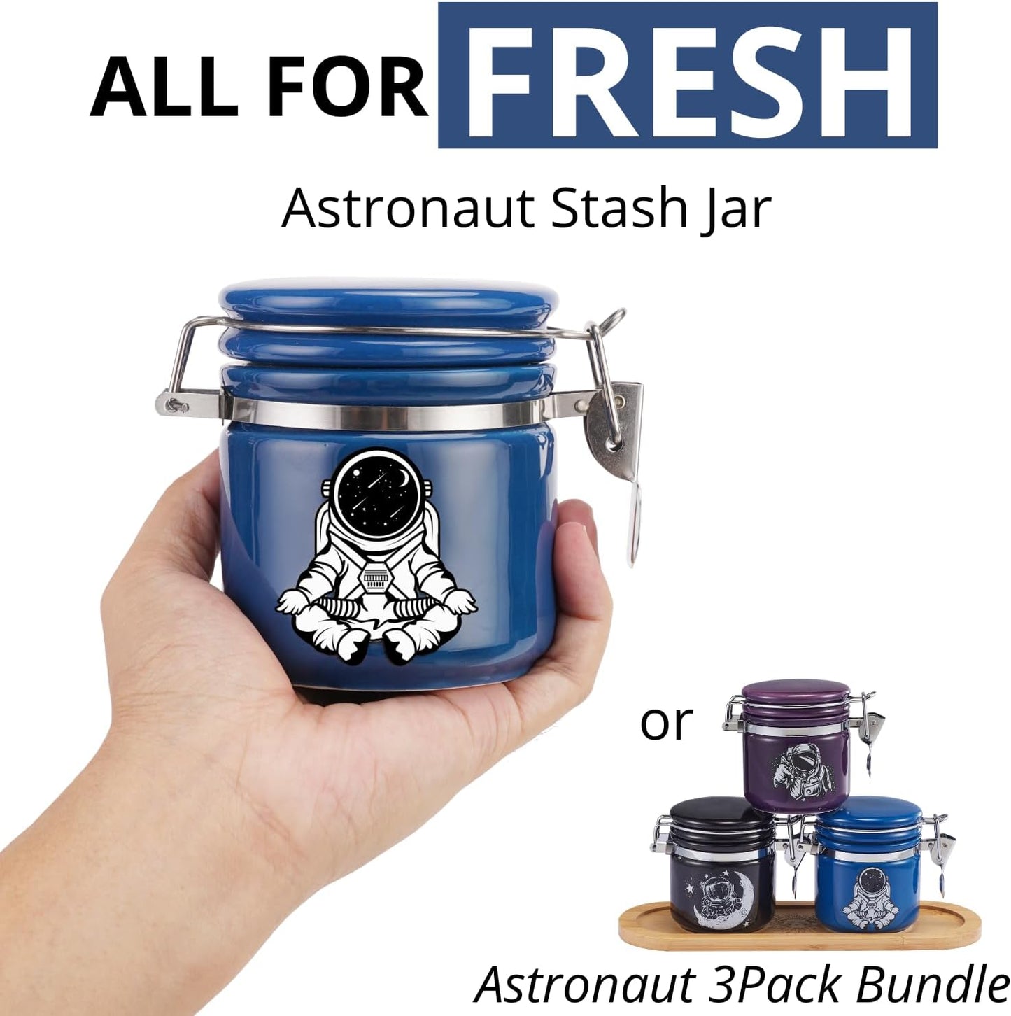 Smell Proof Jar Half Oz (250ml), Separate Space for Humidity Pack To K