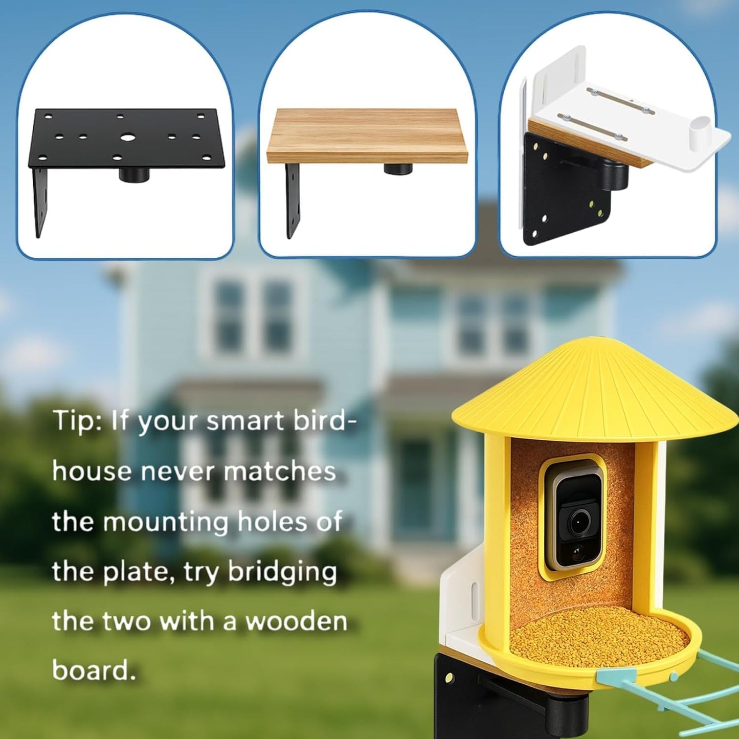 Heavy Duty Bird Feeder Pole - 103" Extra Tall Bird House Stand Outdoor, Anti-Tip Stakes & Stable Mount for Smart Camera Birdfeeder,Bluebird House, BirdBuddy, Birdfy