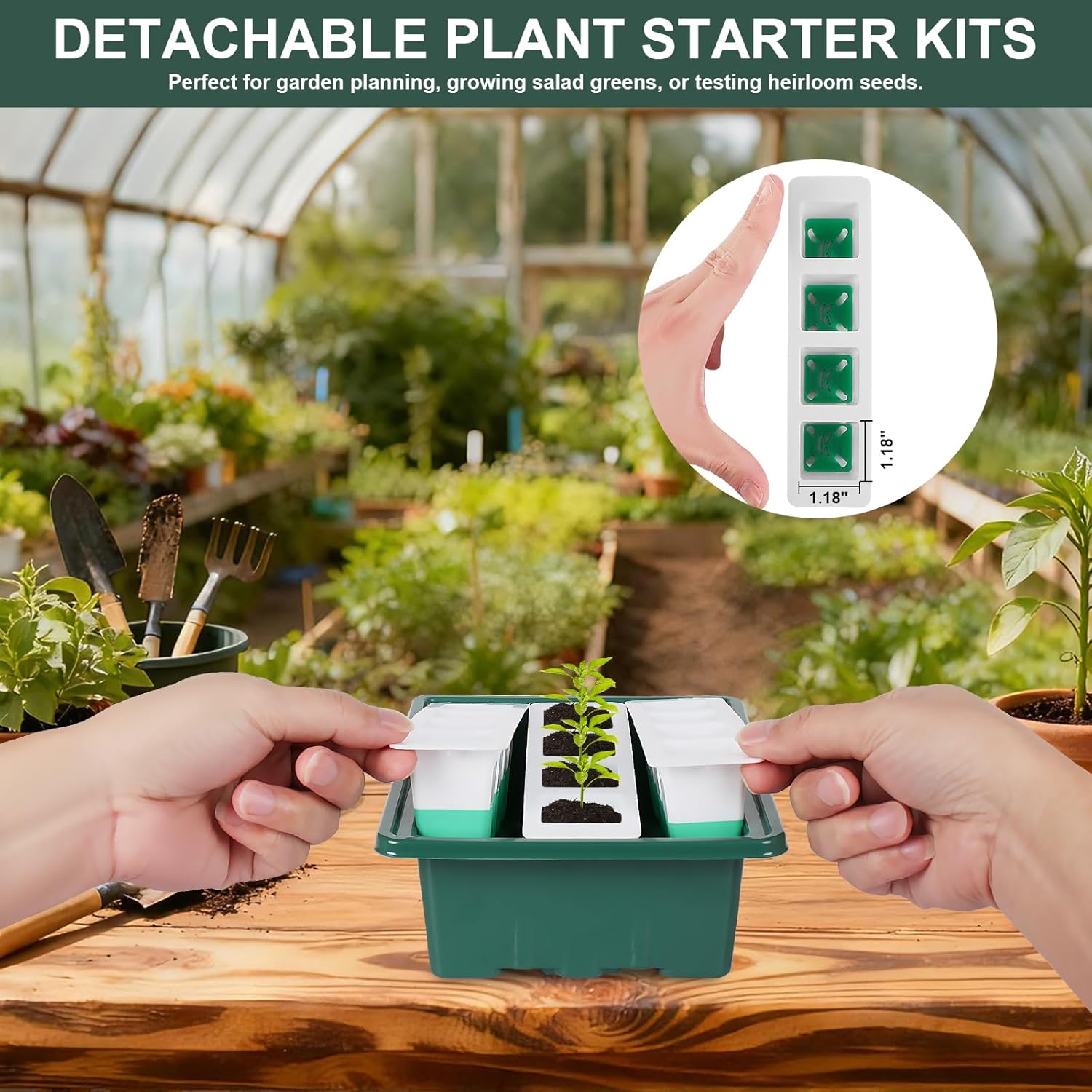 Sondiko Silicone Seed Starter Tray, 48-Cell Reusable Seed Starter Kit,