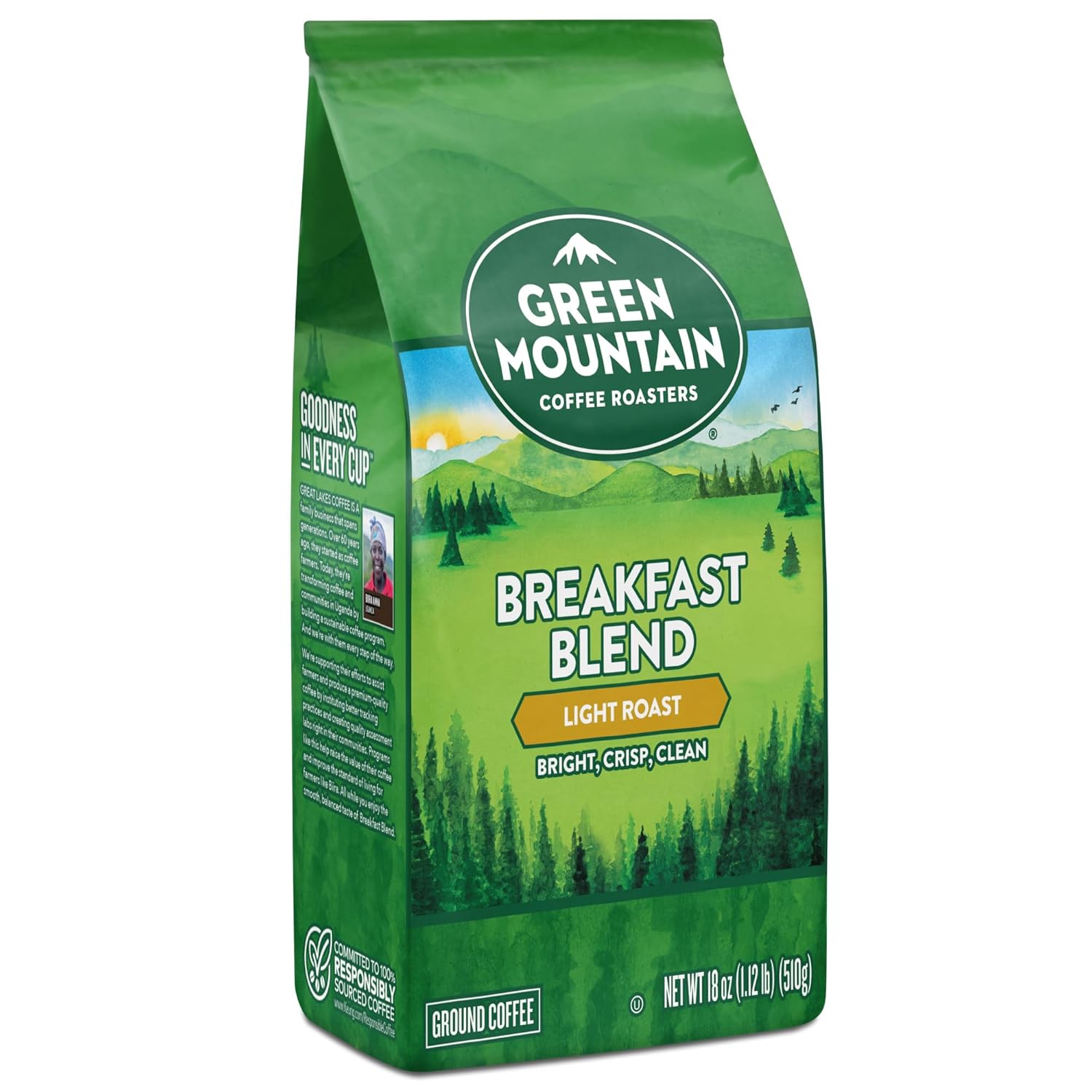 Green Mountain Coffee Roasters Breakfast Blend, Ground Coffee, Bagged 