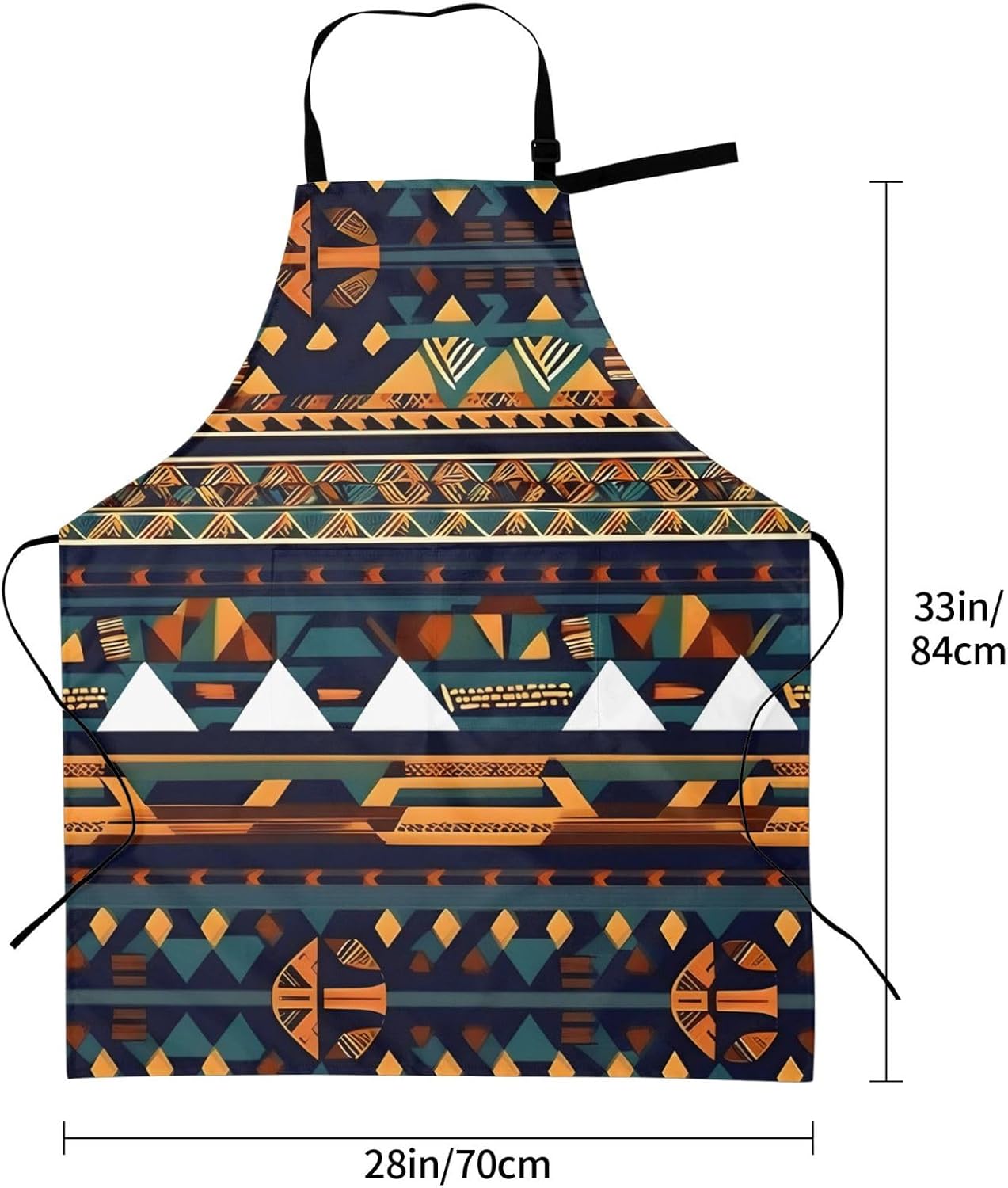 African Ethnic Pattern print Waterproof apron with pocket adjustable cooking apron for adult kitchen bibs to bake