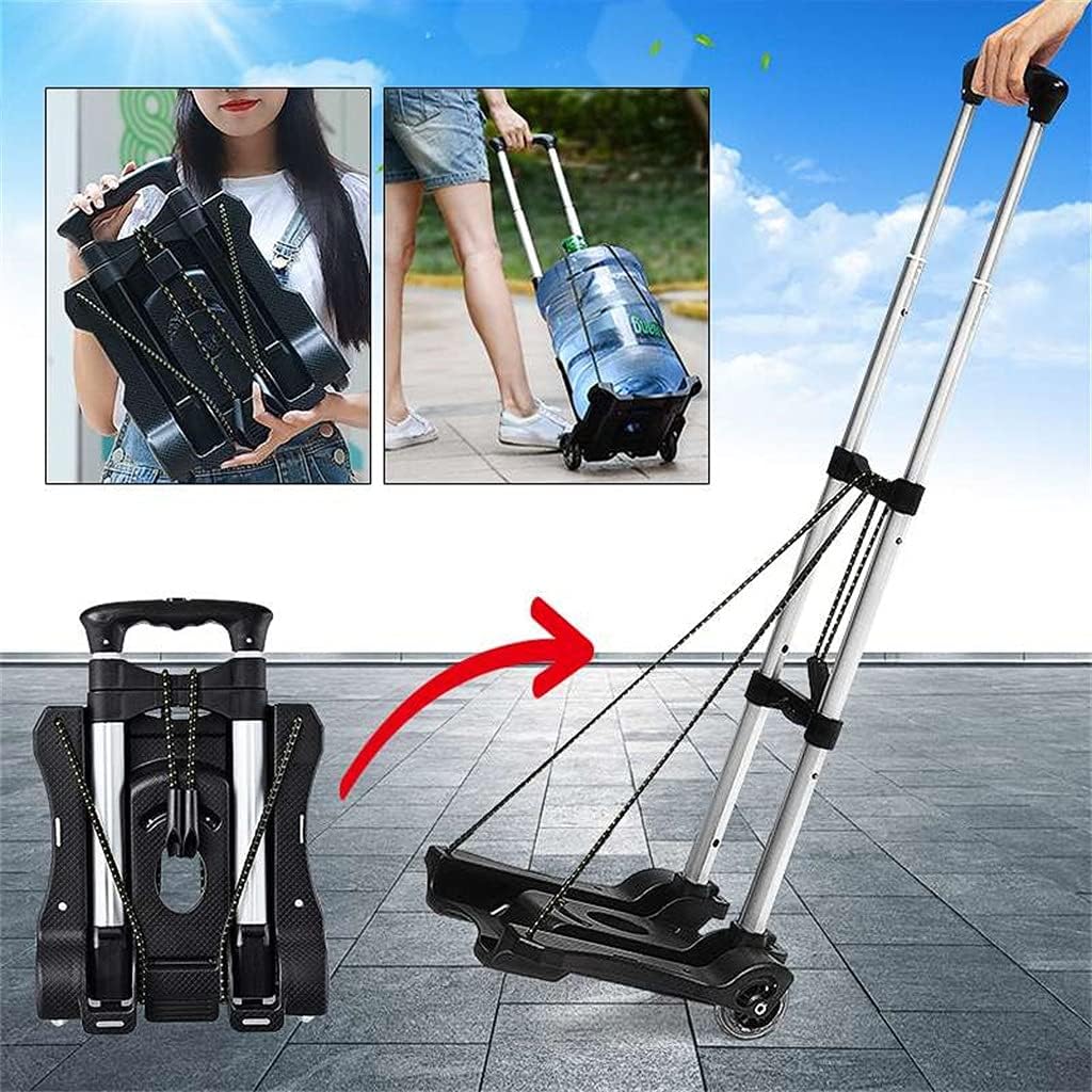 JSEIAJB 40kg Heavy Duty Foldable Hand Sack Wheel Trolley Folding Truck Barrow Cart Travel Luggage