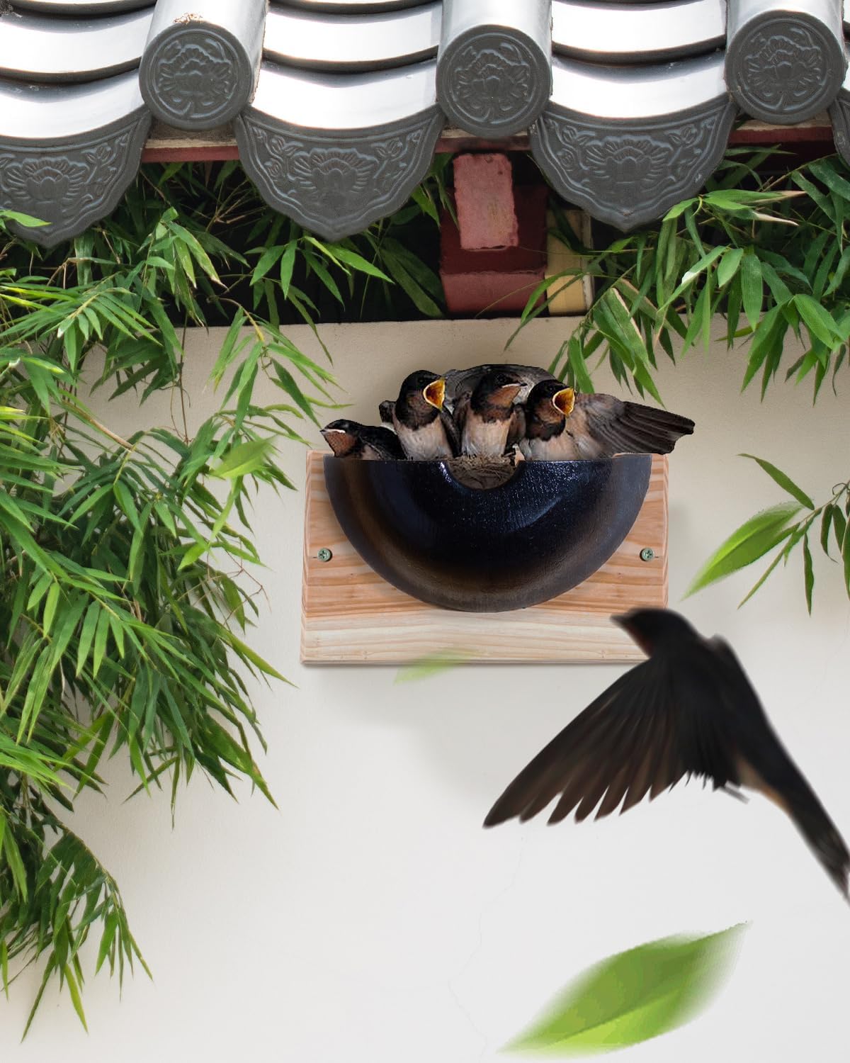 Swallow Houses for Outside, Tree Barn Swallow HDPE Composite Material 