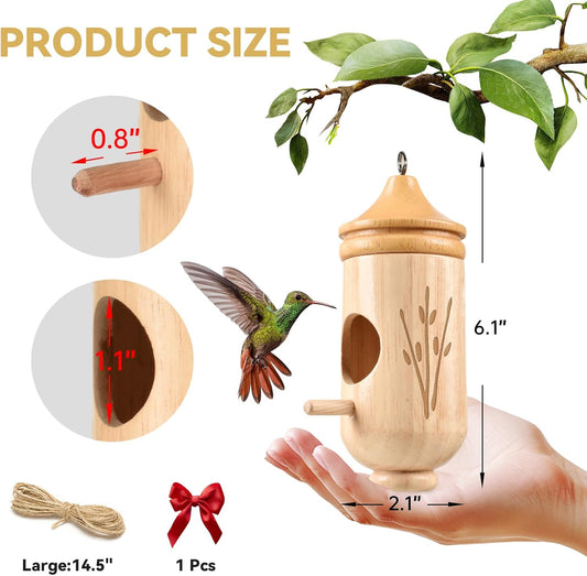 Hummingbird House, Solid Wood Hummingbird Houses for Outside-Exquisite